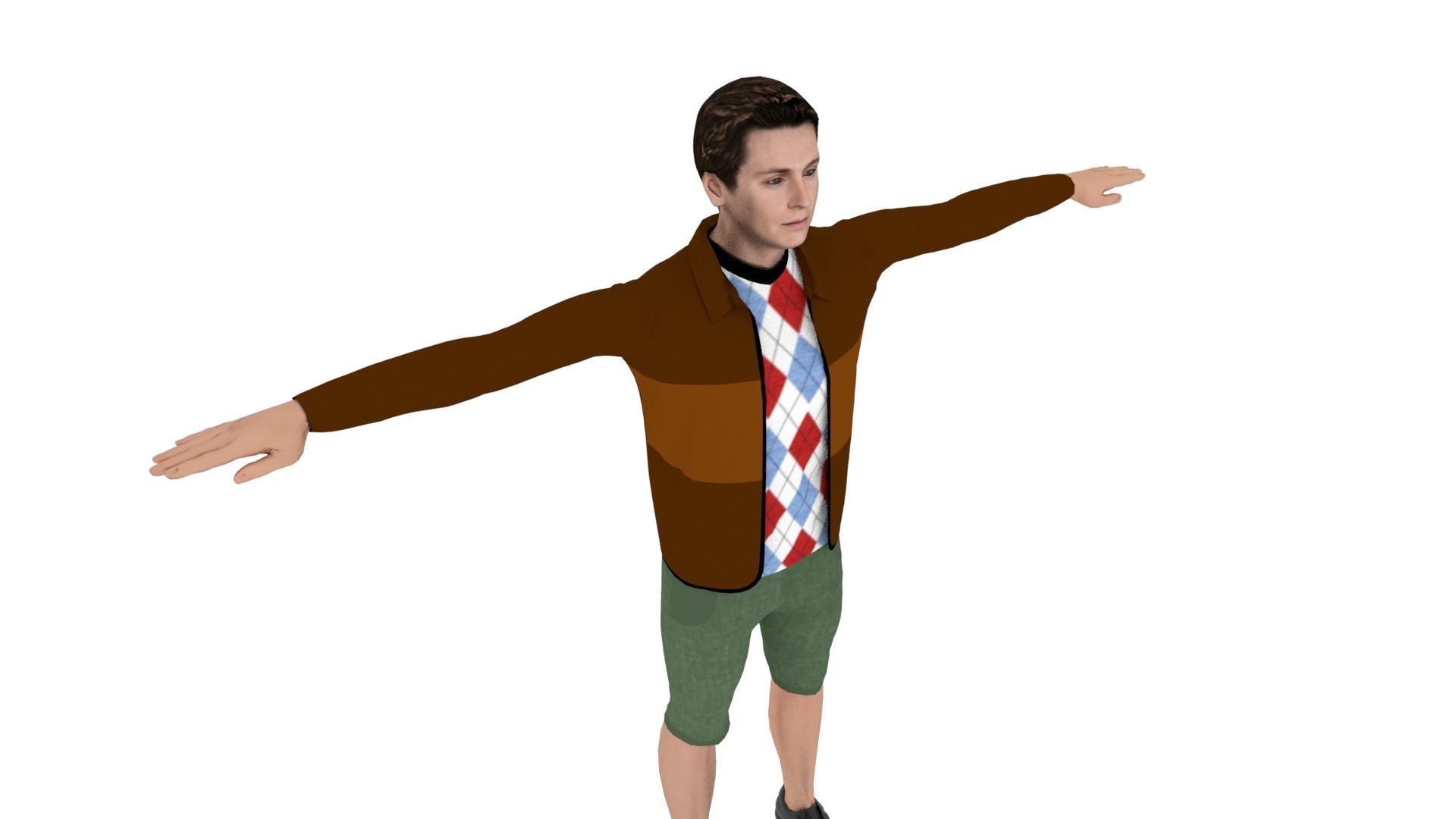 Realistic Character Low-poly 3D model_4
