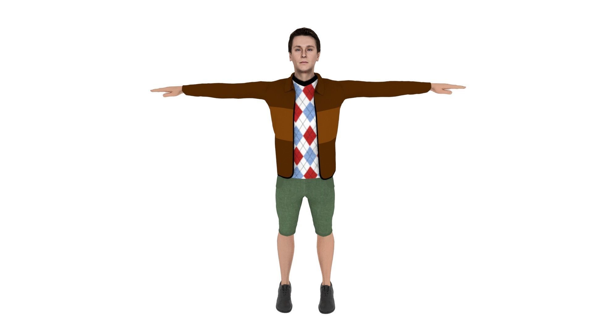 Realistic Character Low-poly 3D model_1