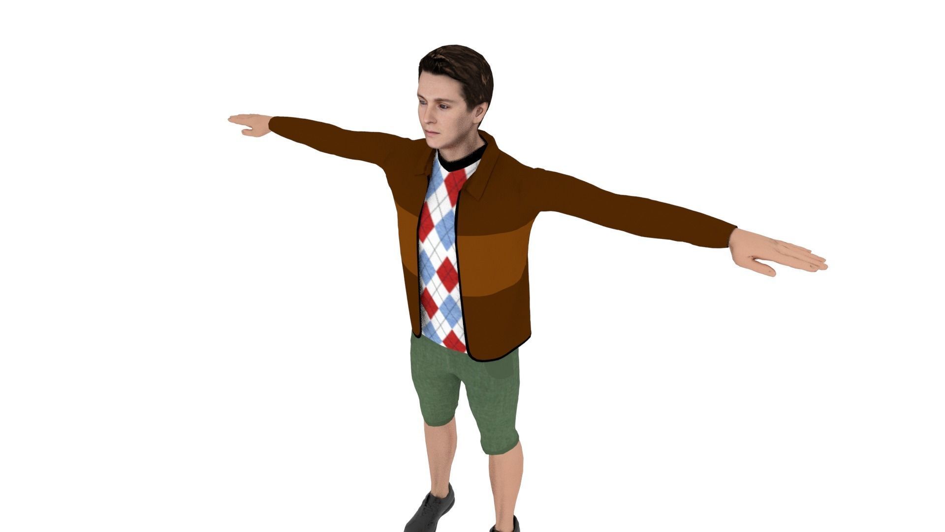 Realistic Character Low-poly 3D model_3