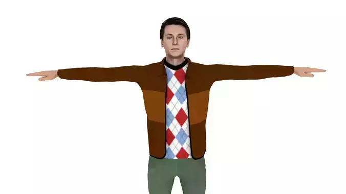 Realistic Character Low-poly 3D model