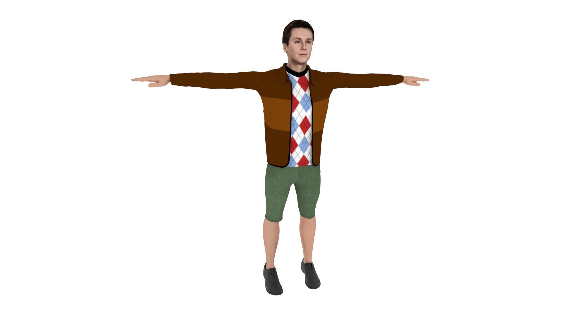 Realistic Character Low-poly 3D model_5