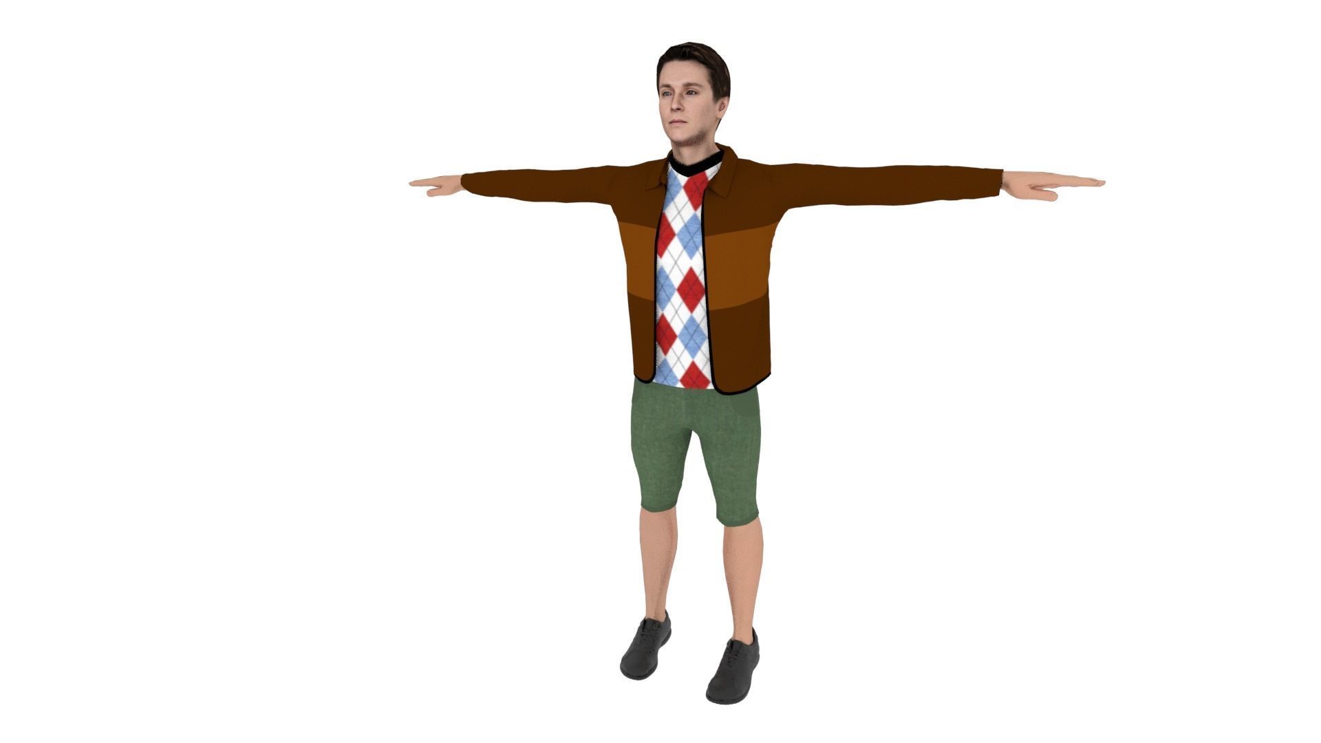 Realistic Character Low-poly 3D model_2