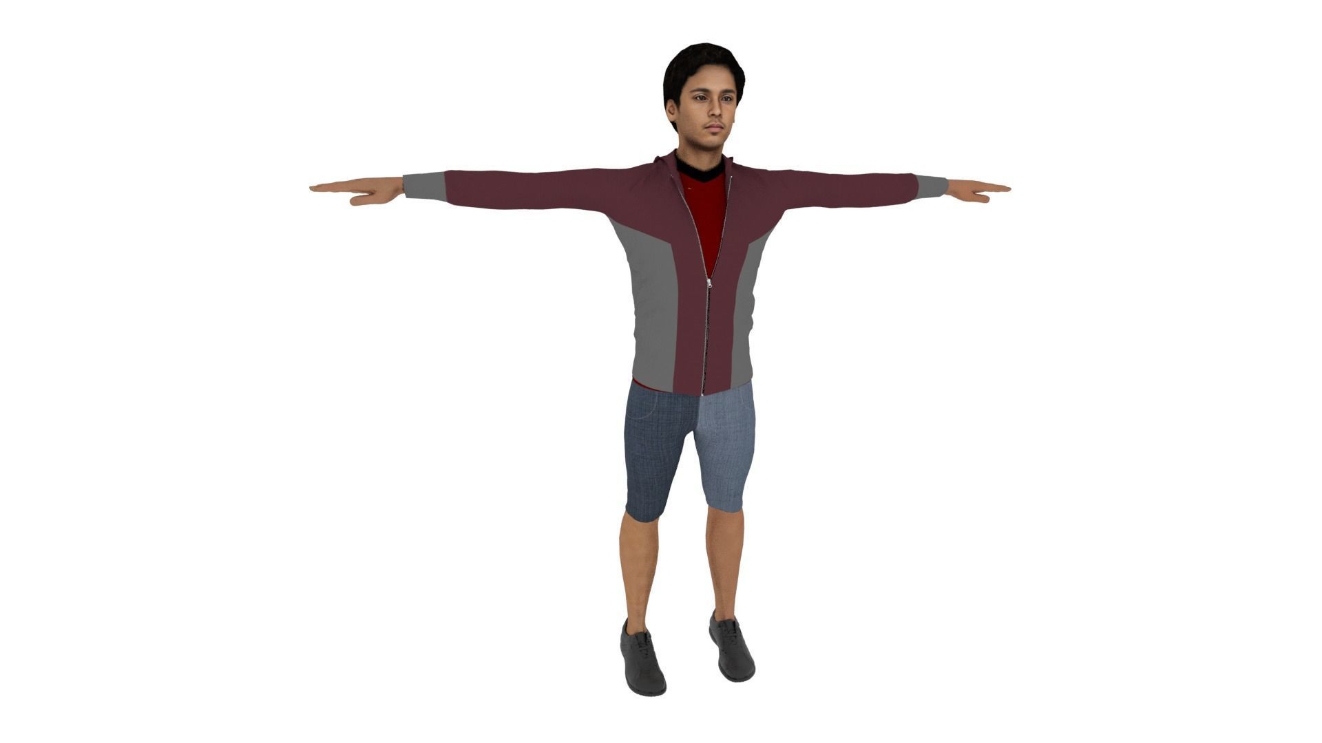 Realistic Character Low-poly 3D model_5
