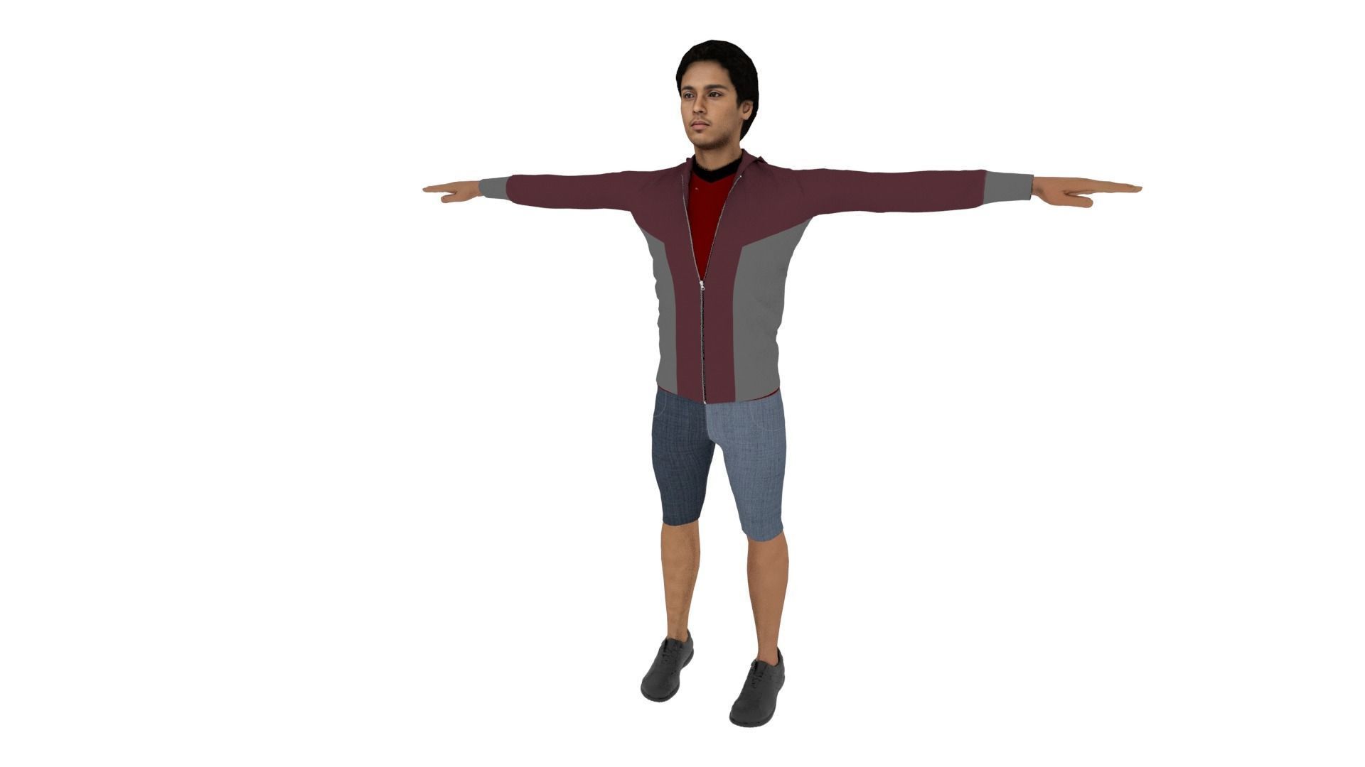 Realistic Character Low-poly 3D model_2