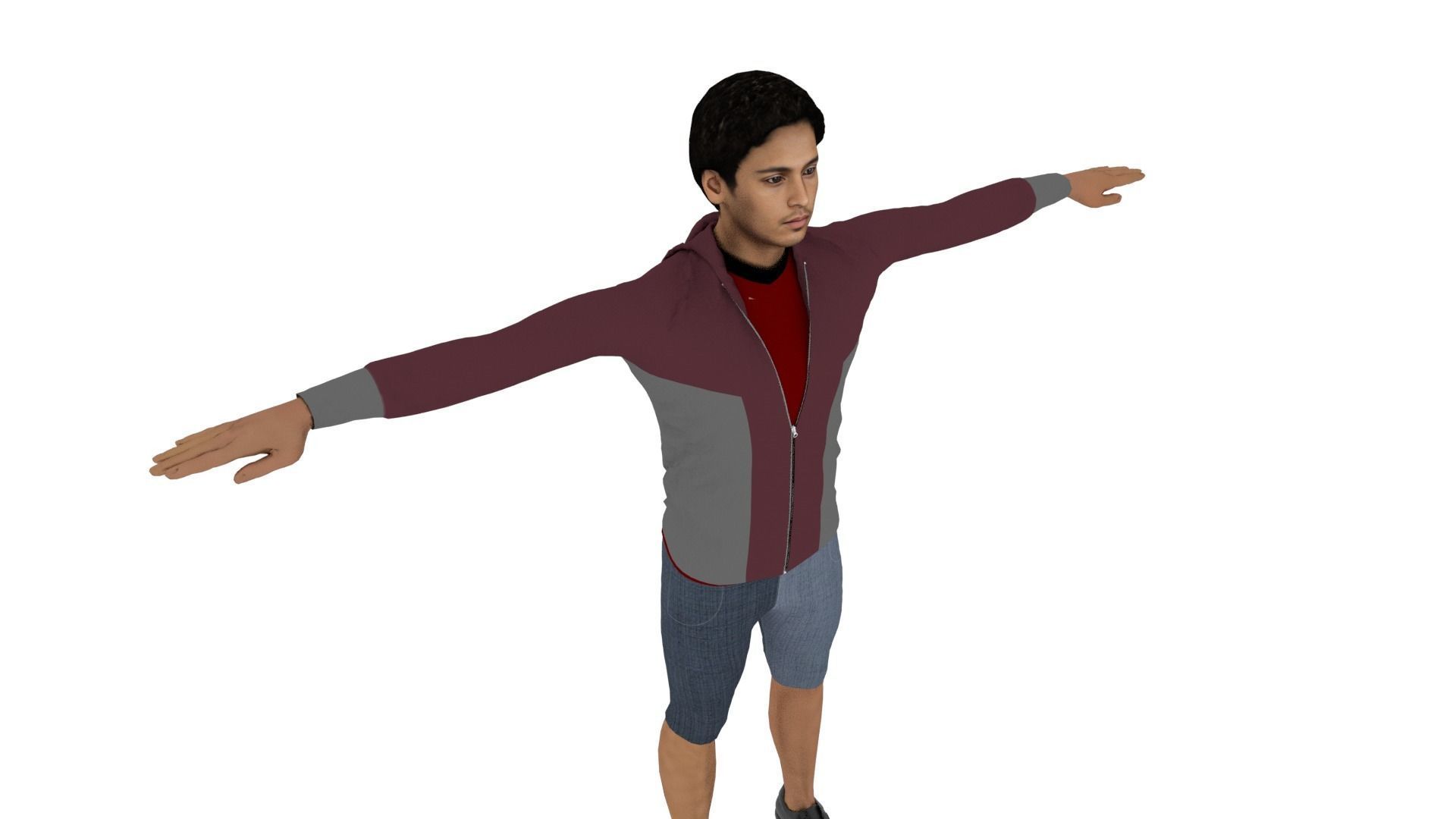 Realistic Character Low-poly 3D model_4