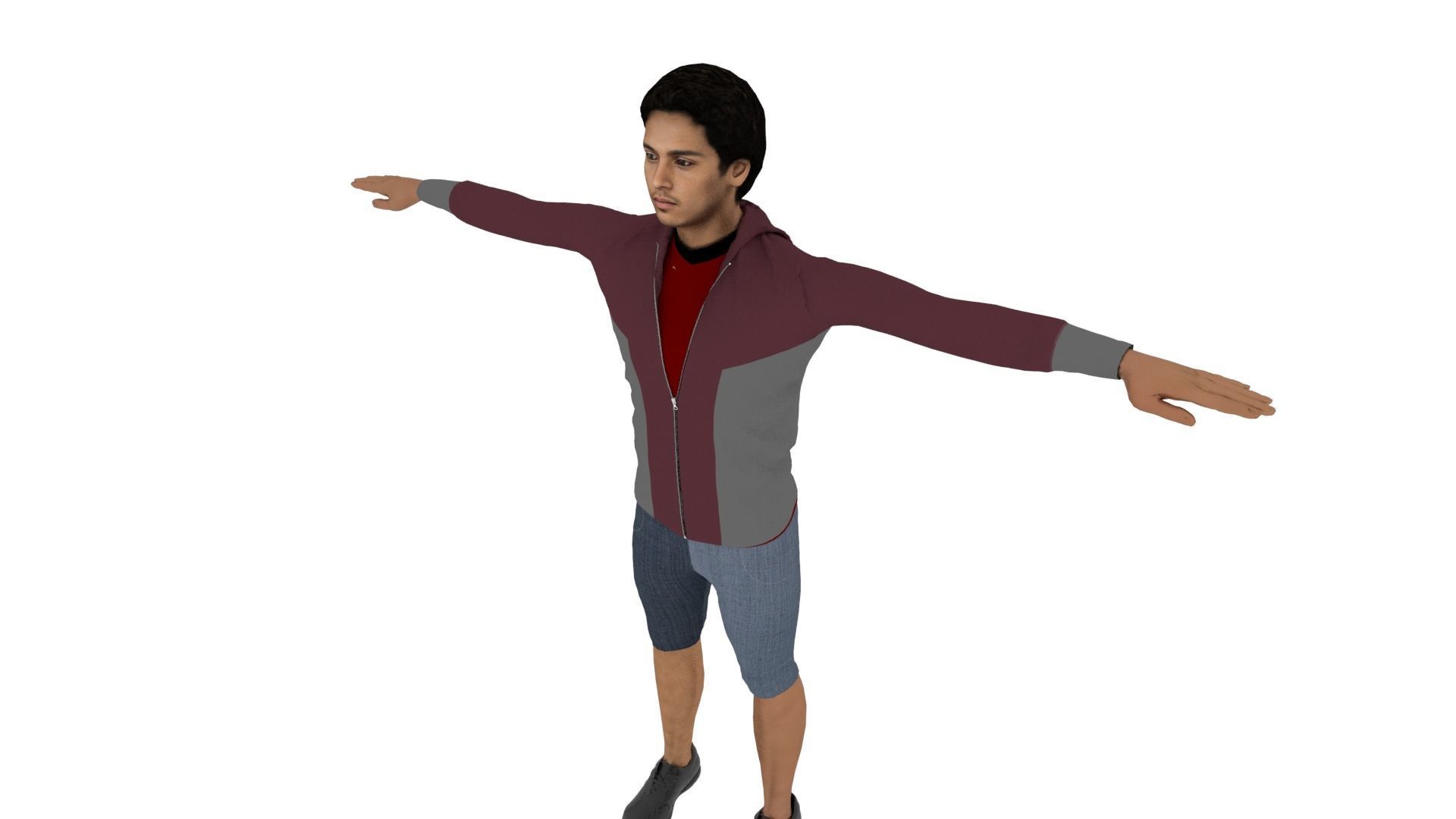 Realistic Character Low-poly 3D model_3