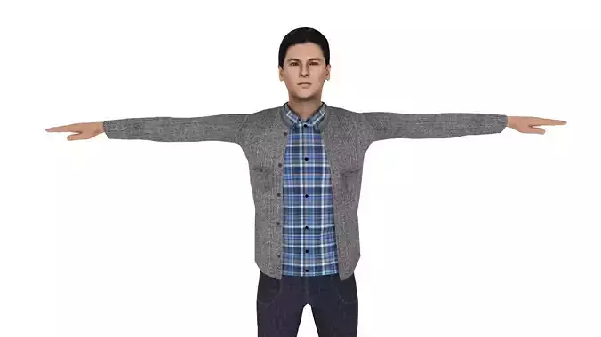 Realistic Character Low-poly 3D model