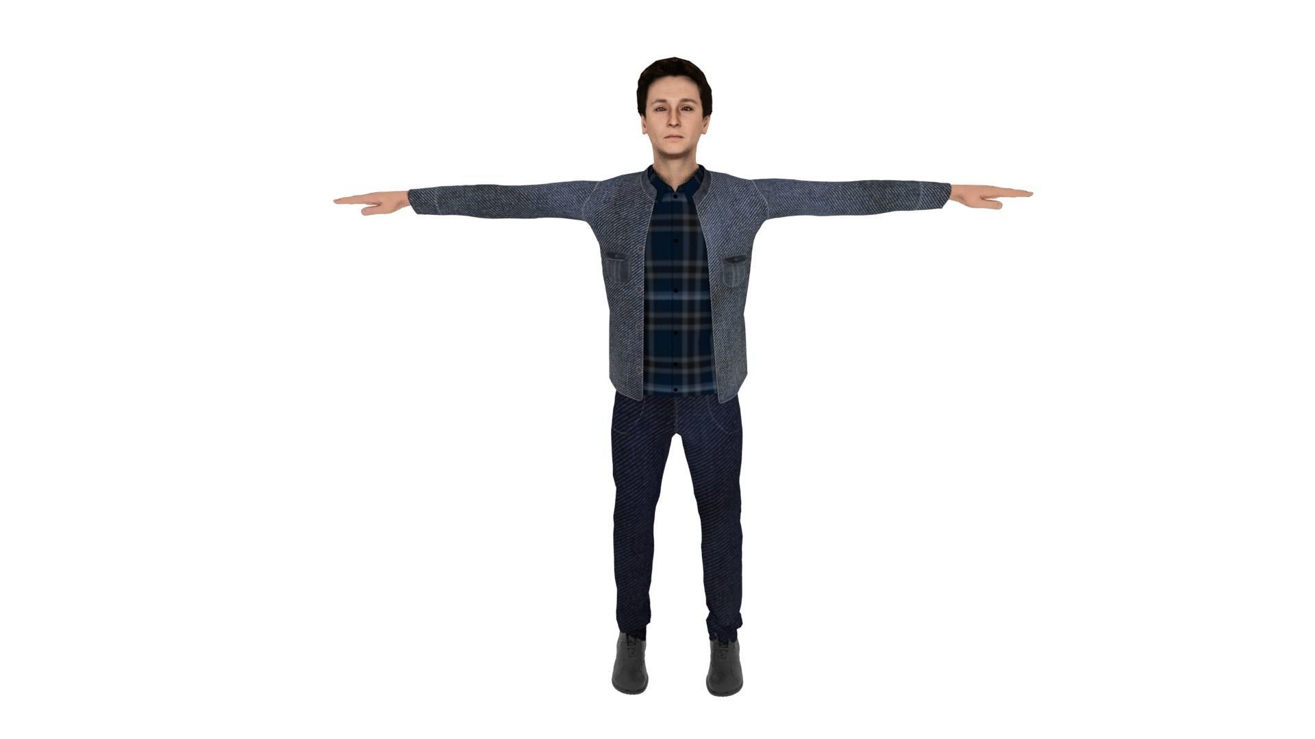 Realistic Character Low-poly 3D model_1