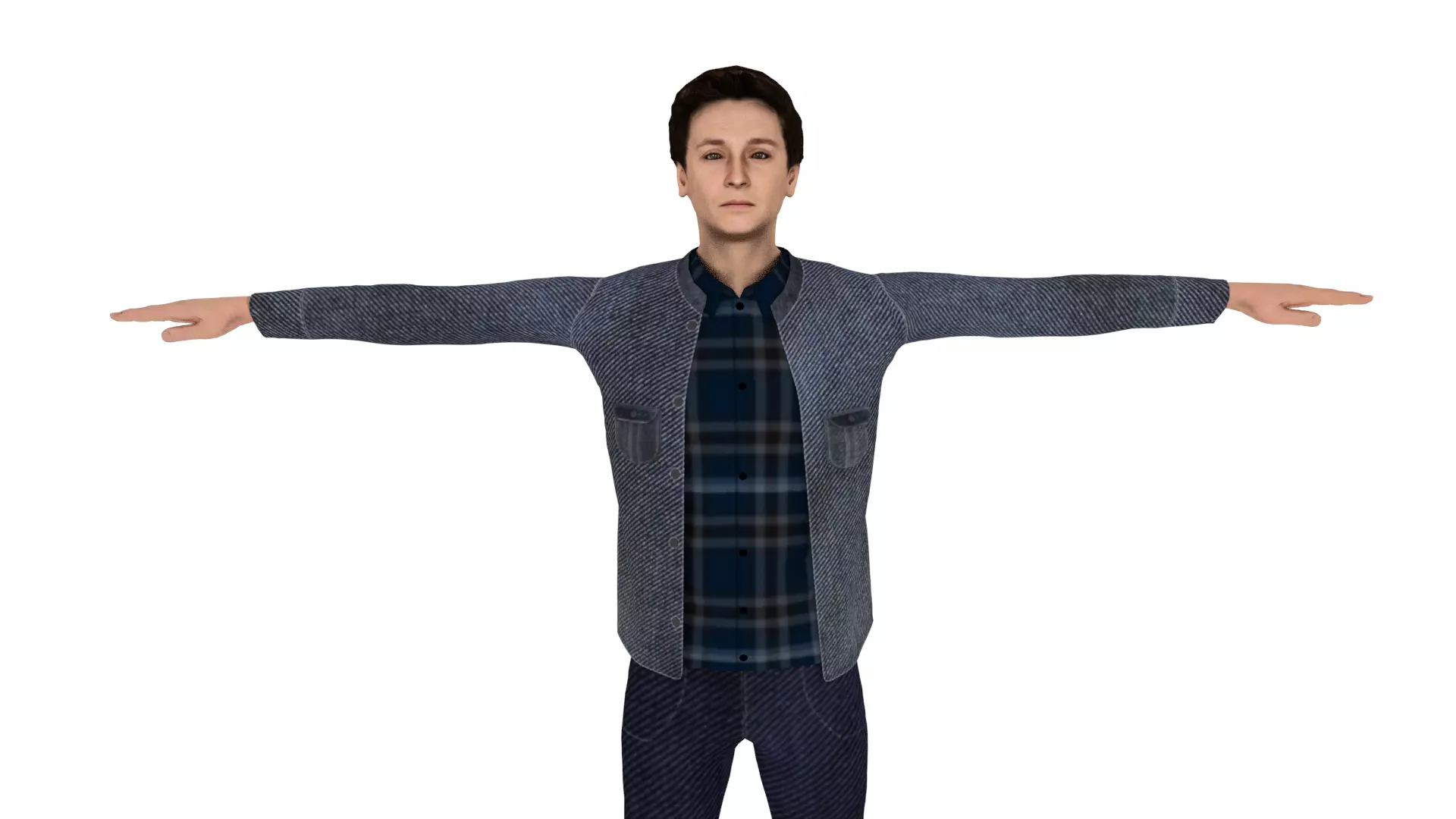 Realistic Character Low-poly 3D model_0