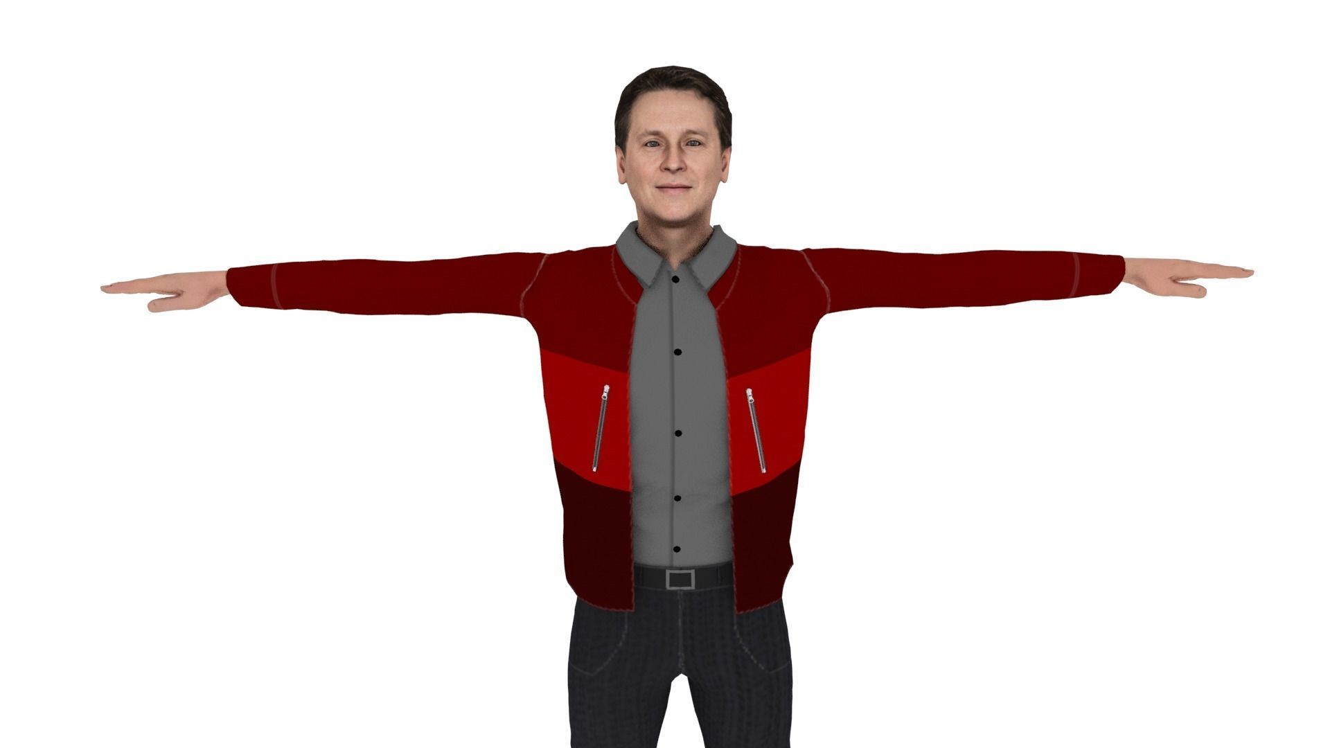 Realistic Character Man Low-poly 3D model_2