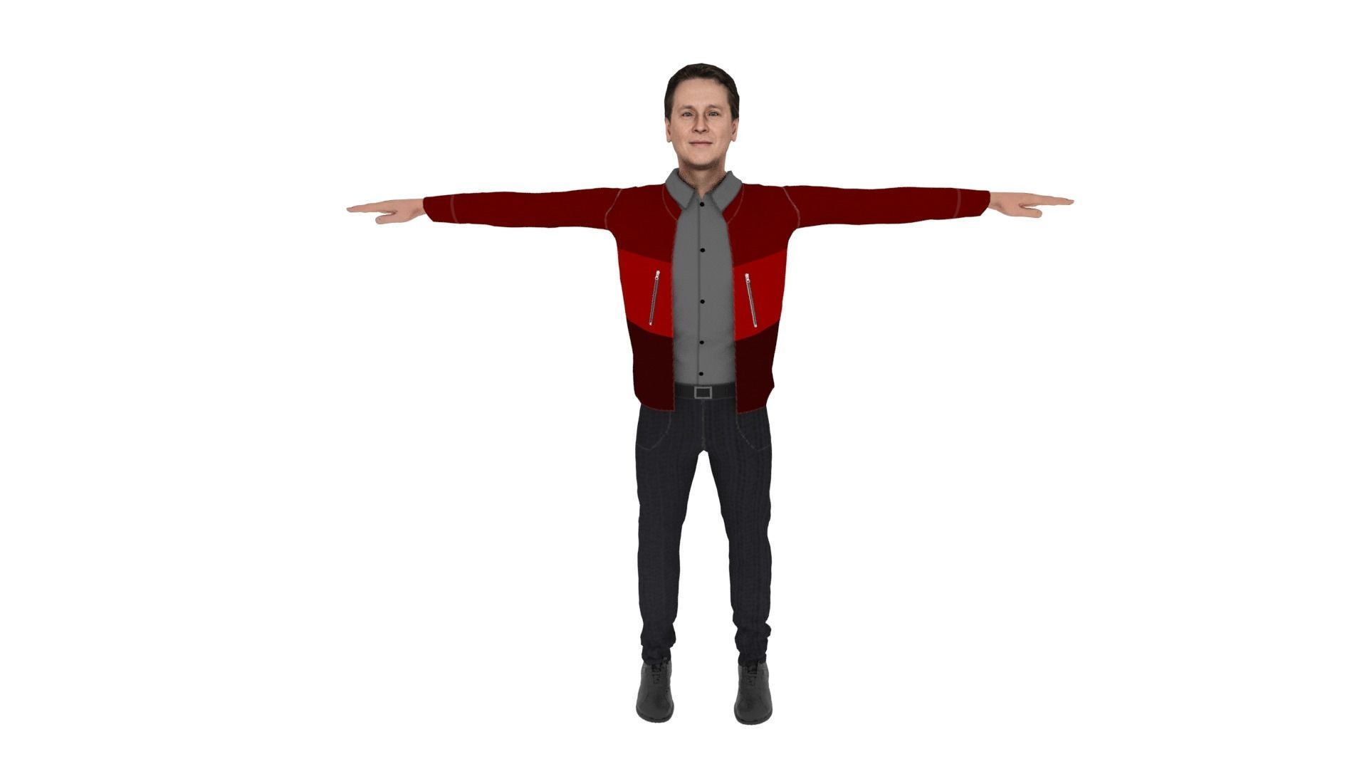 Realistic Character Man Low-poly 3D model_1