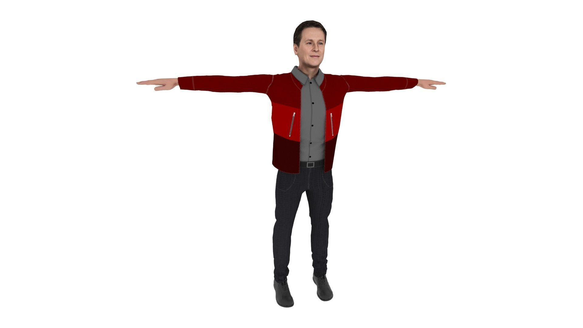 Realistic Character Man Low-poly 3D model_5