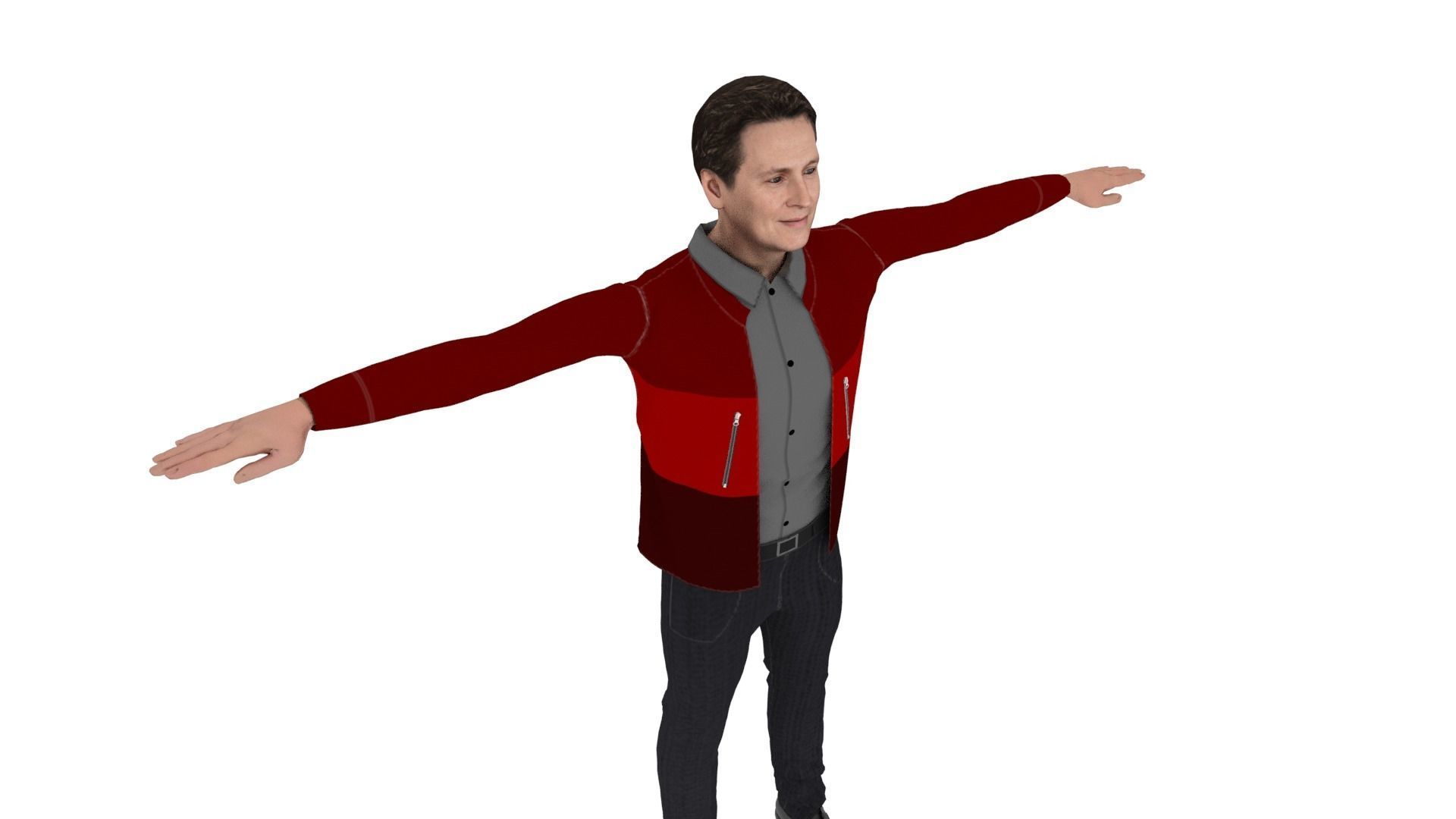 Realistic Character Man Low-poly 3D model_4