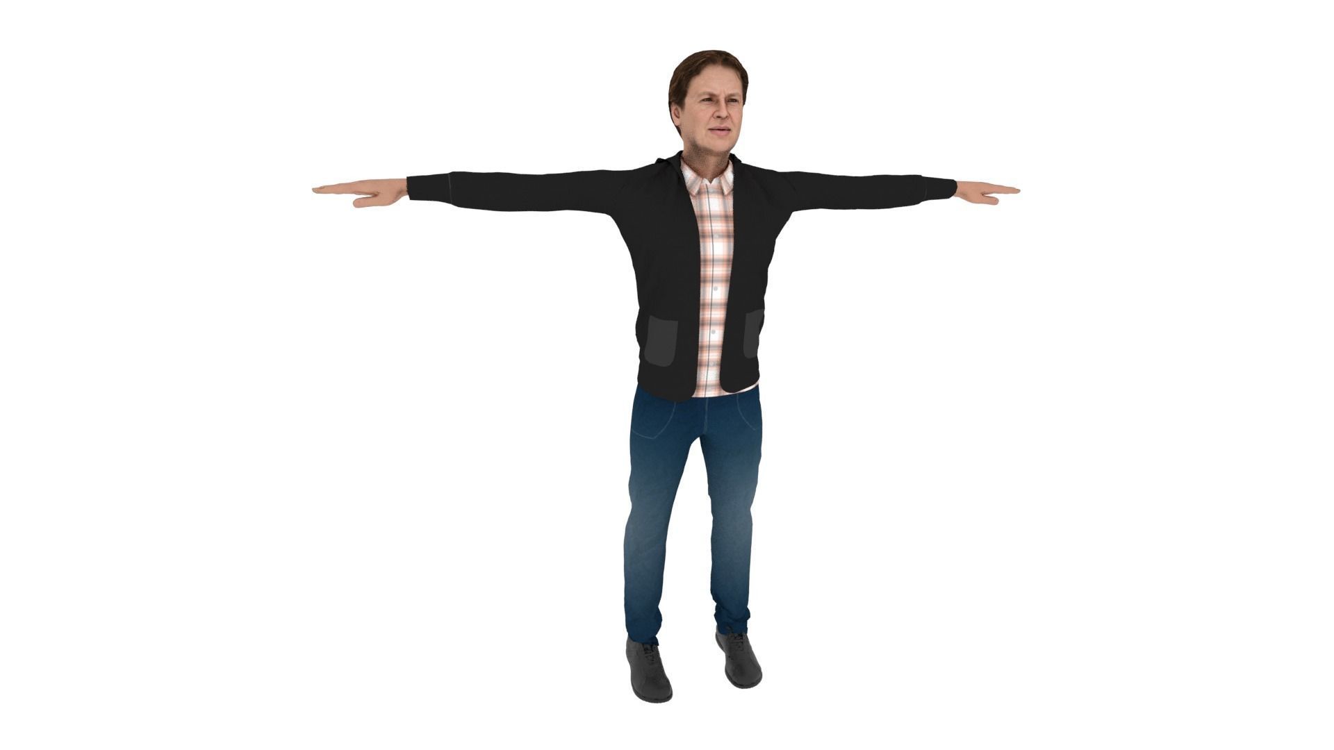 Realistic Character Man Low-poly 3D model_5