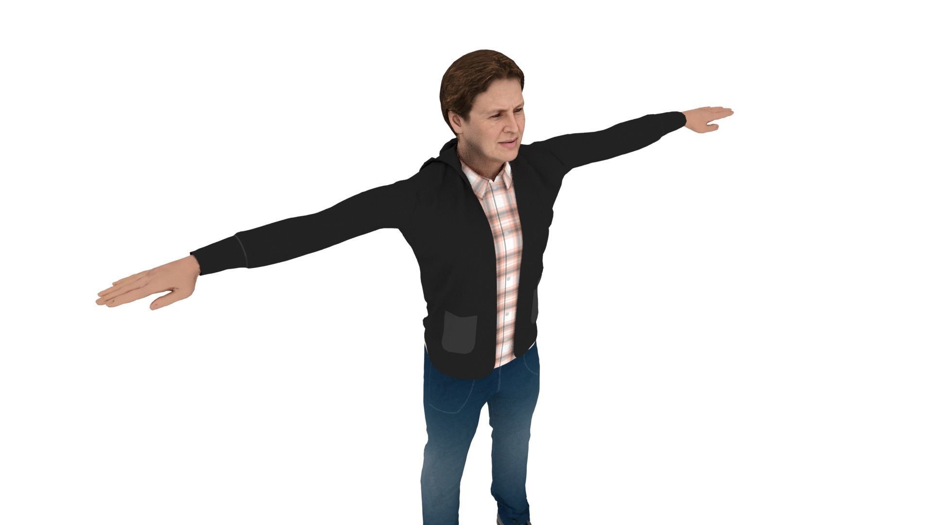 Realistic Character Man Low-poly 3D model_4