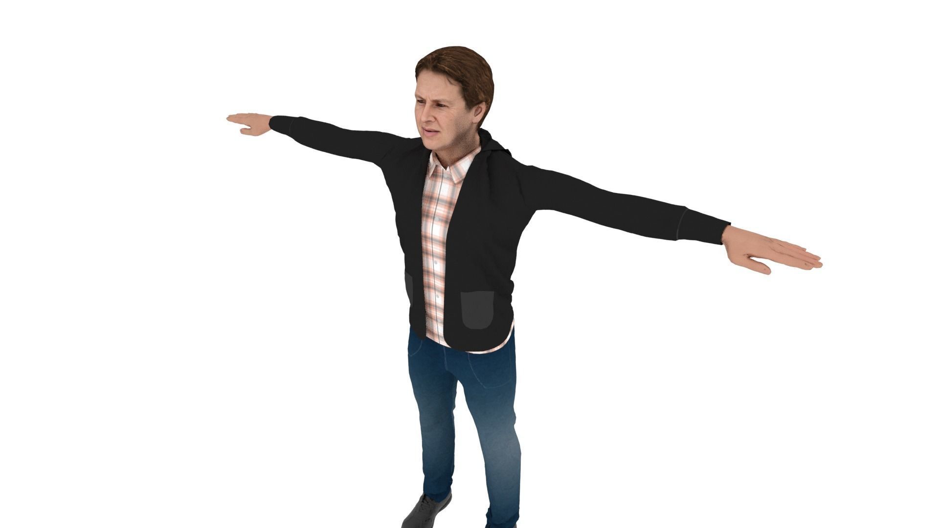 Realistic Character Man Low-poly 3D model_3