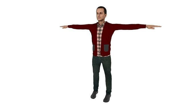 Realistic Character Man Low-poly 3D model