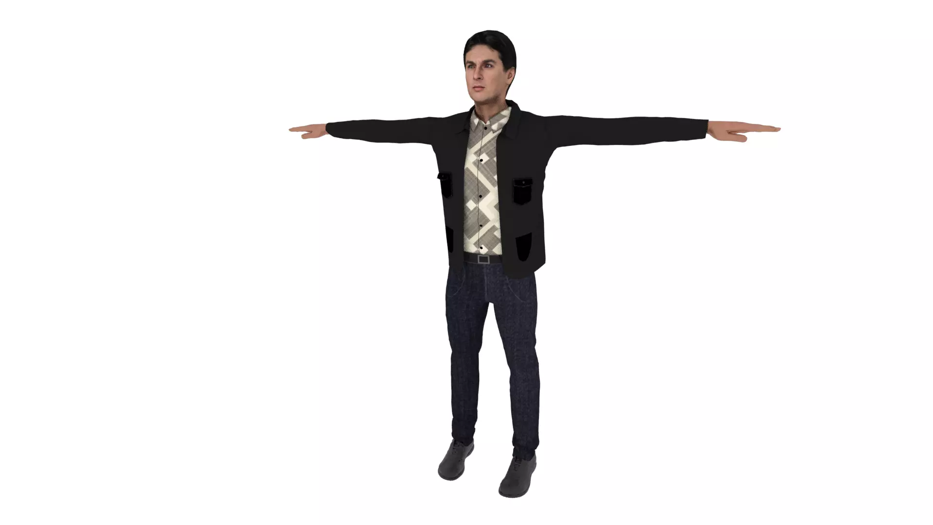 Realistic Character Man Low-poly 3D model_0