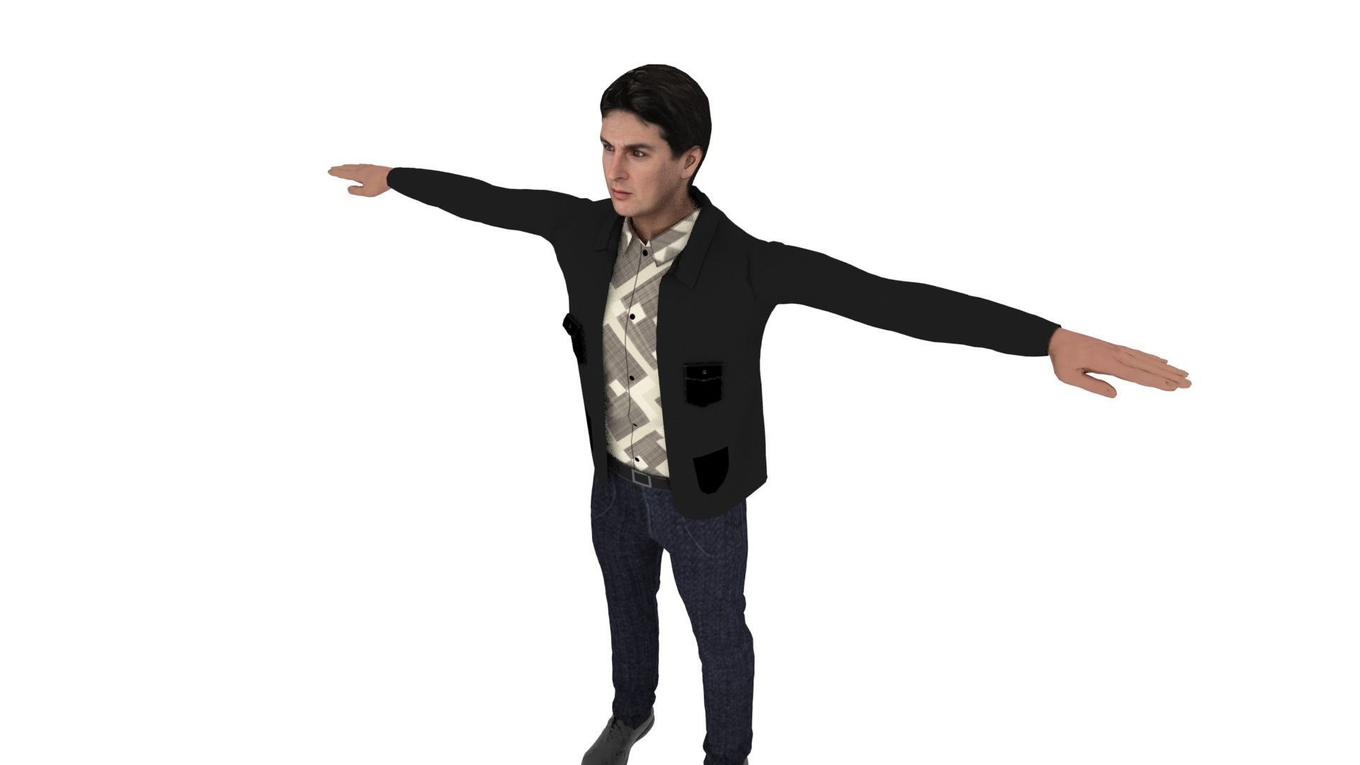 Realistic Character Man Low-poly 3D model_3