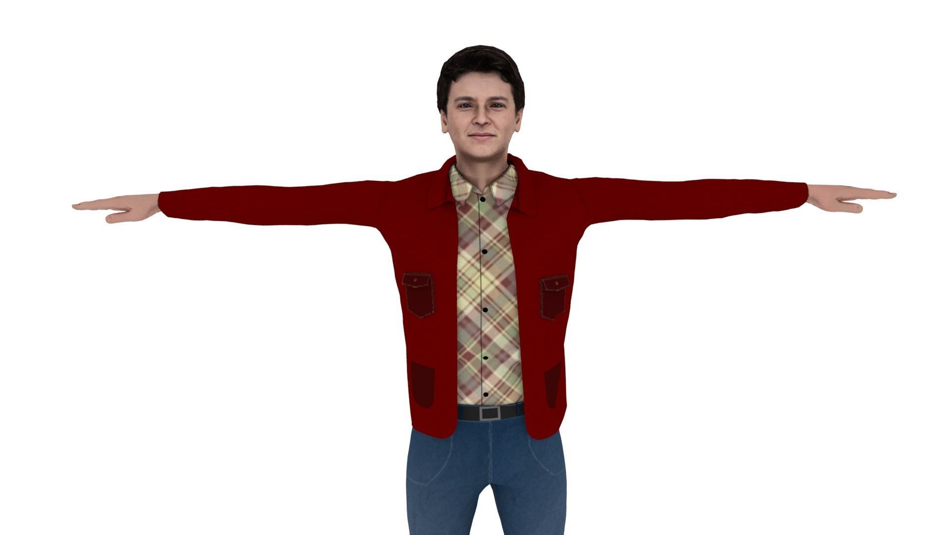 Realistic Character Man Low-poly 3D model_2