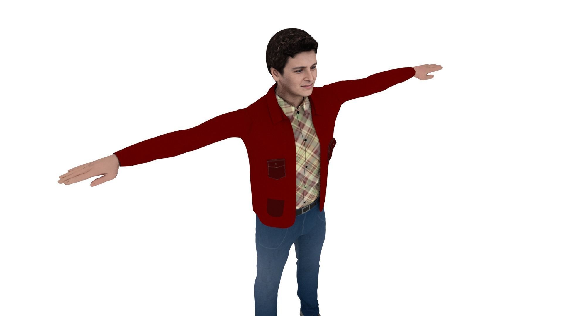 Realistic Character Man Low-poly 3D model_4
