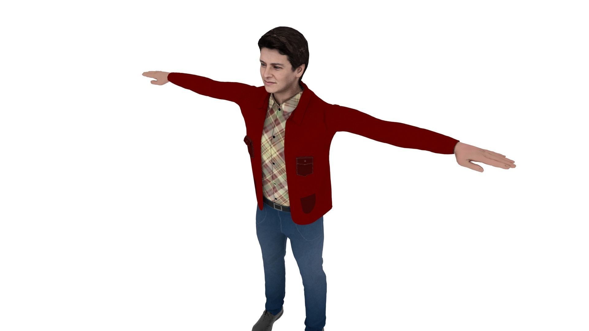 Realistic Character Man Low-poly 3D model_3