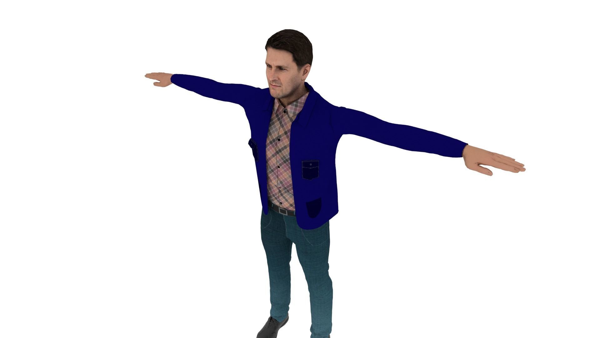 Realistic Character Man Low-poly 3D model_3