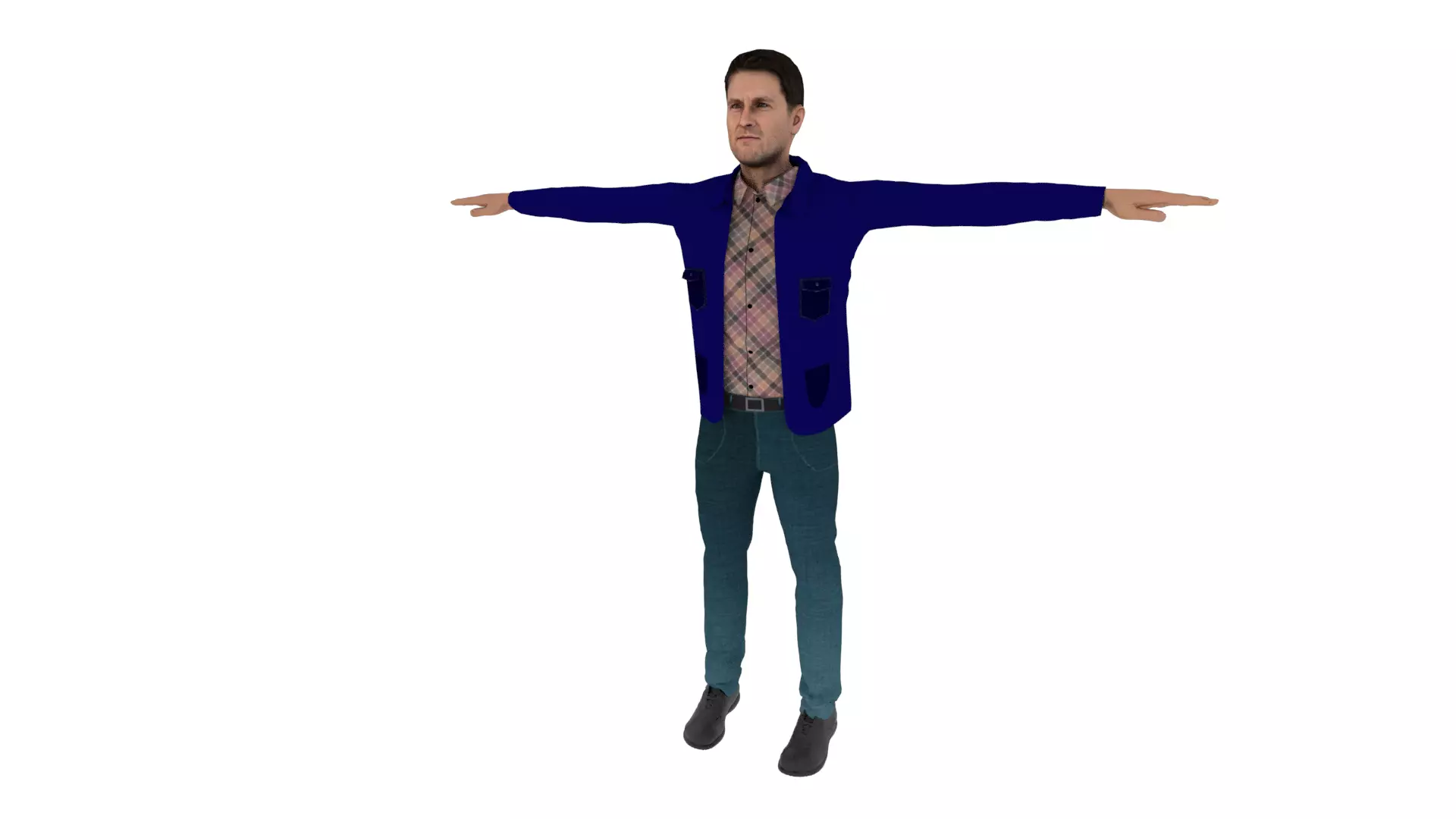 Realistic Character Man Low-poly 3D model_0