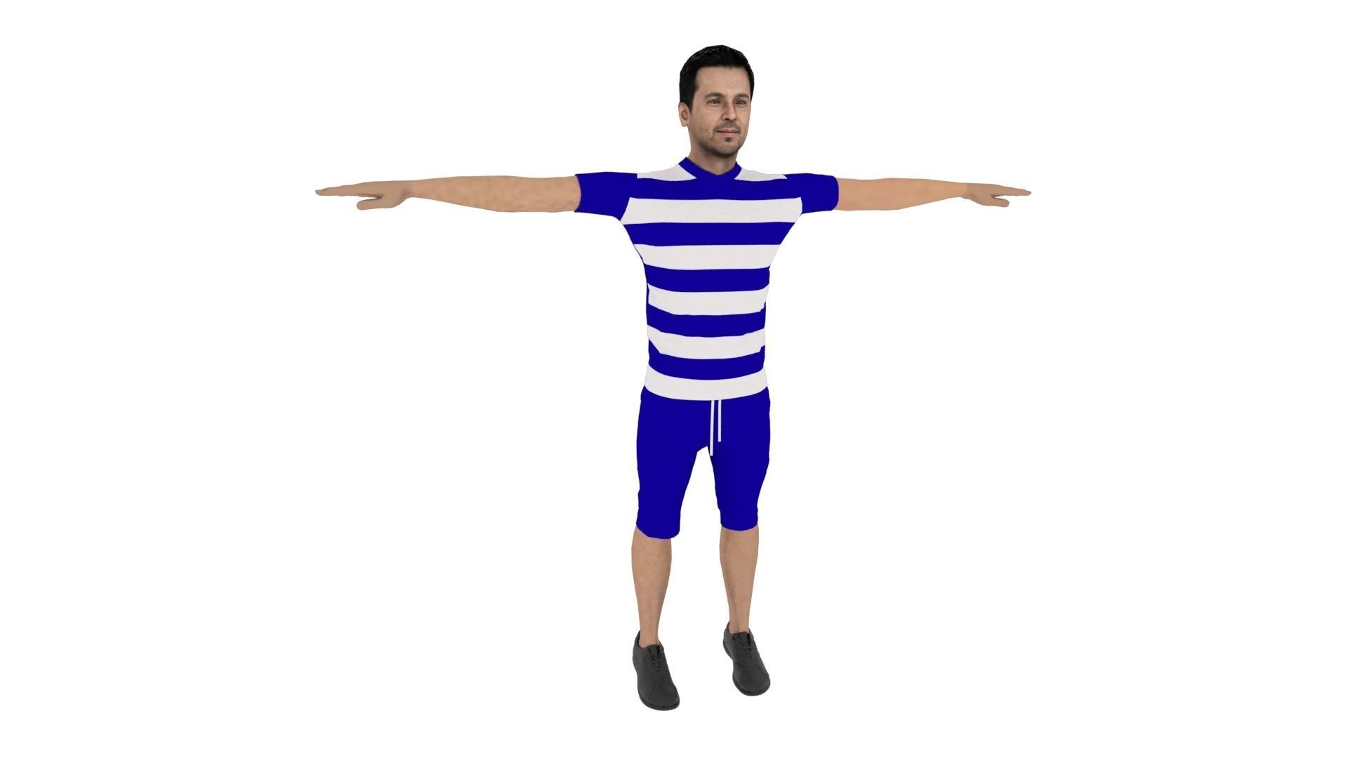 Realistic Character Man Low-poly 3D model_5