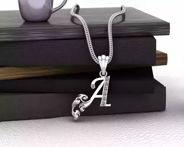 Initial Letters Pendant A 3D print model 3D print model