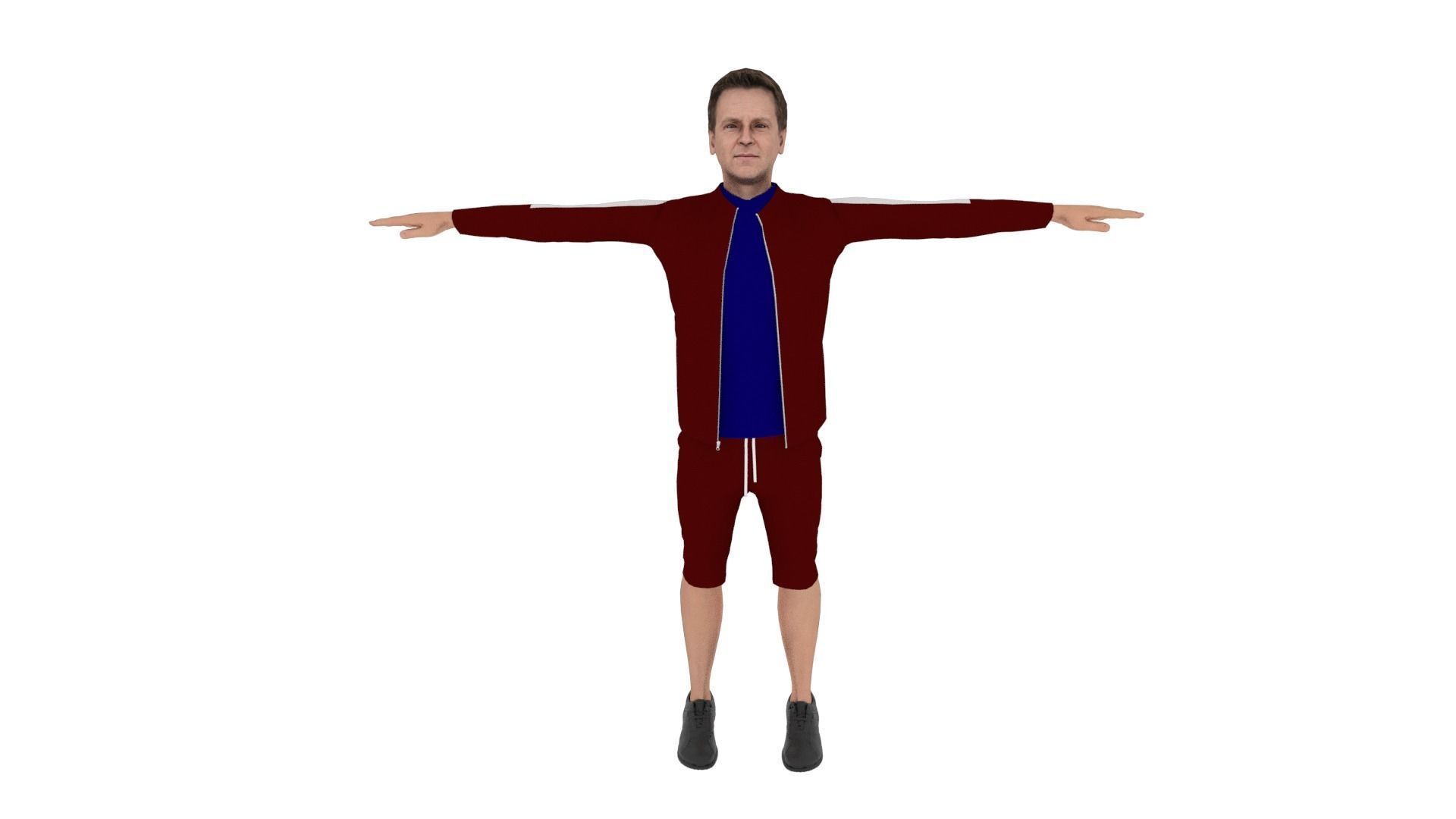 Character Man Low-poly 3D model_1
