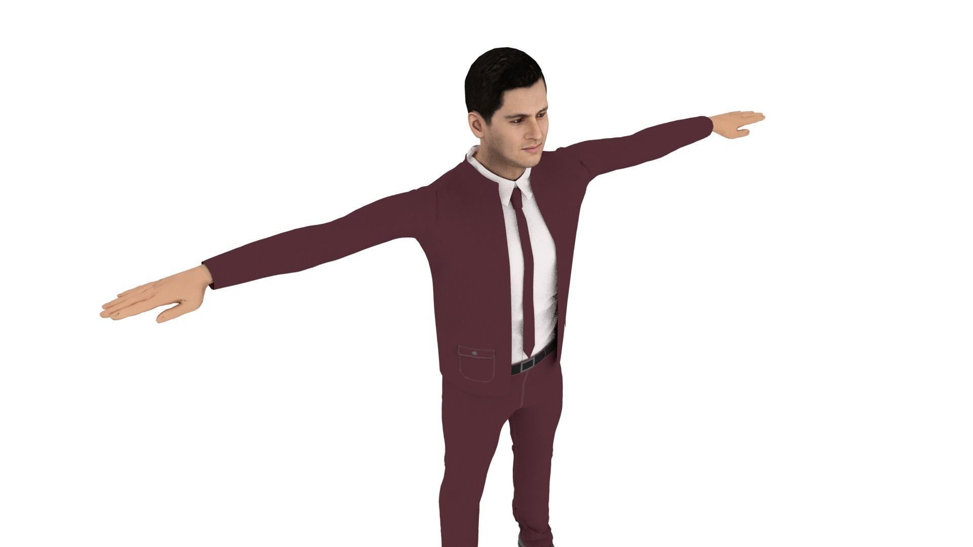 Character Man Low-poly 3D model_4