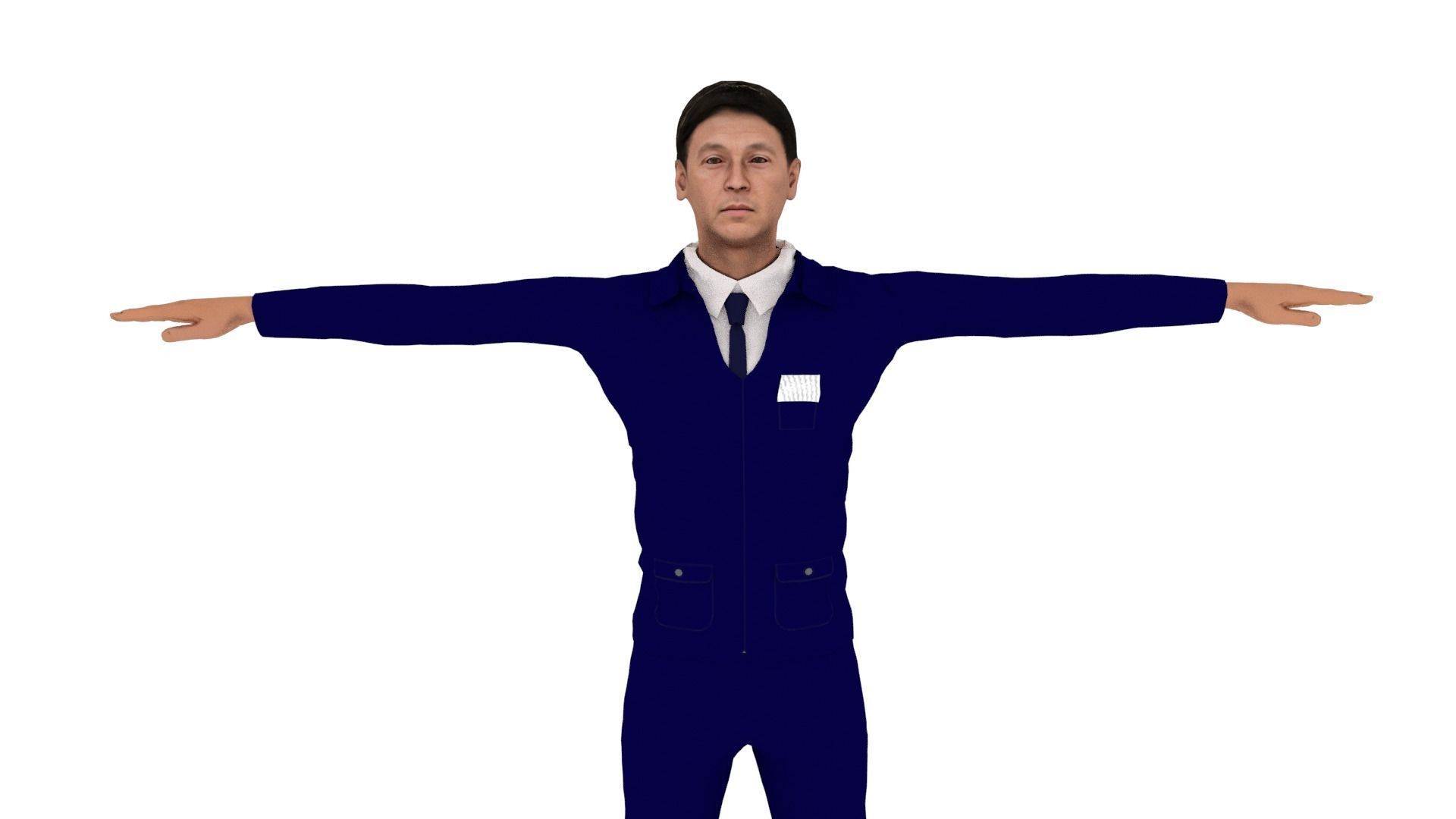 Character Man Low-poly 3D model_3