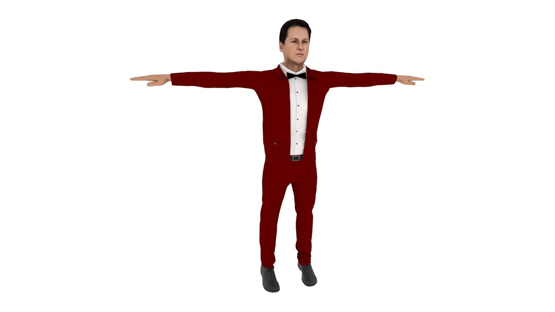 Man Human Low-poly 3D model_5