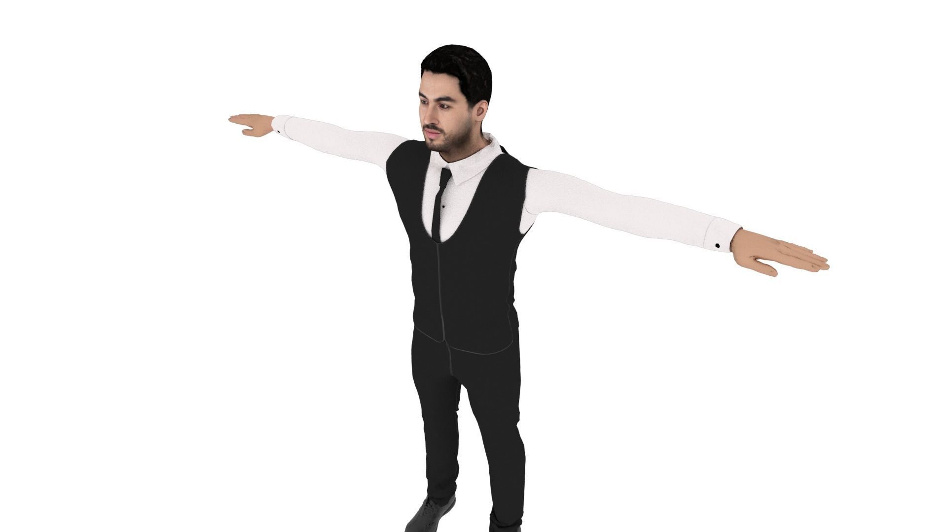 Man Human Low-poly 3D model_3
