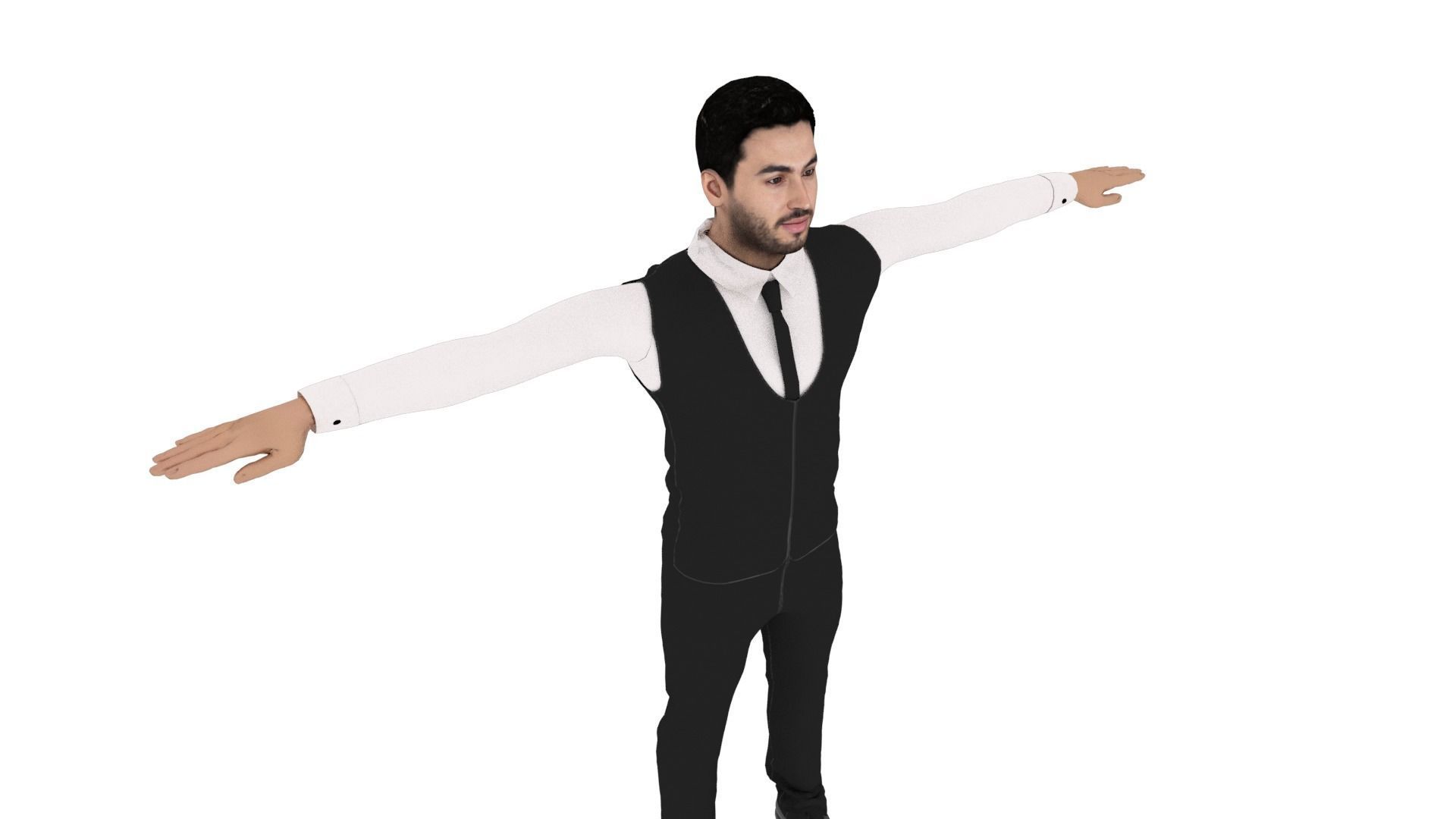 Man Human Low-poly 3D model_4