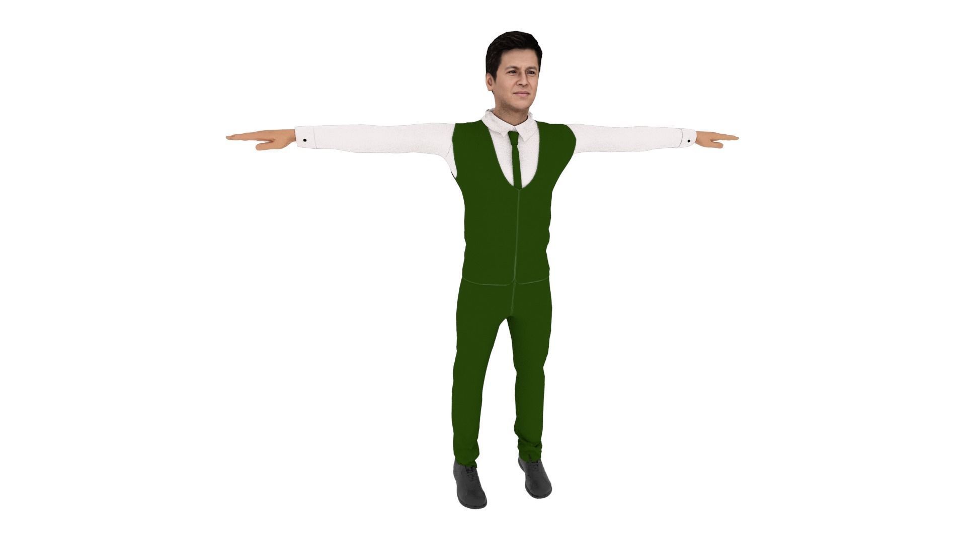 Man Human Low-poly 3D model_5