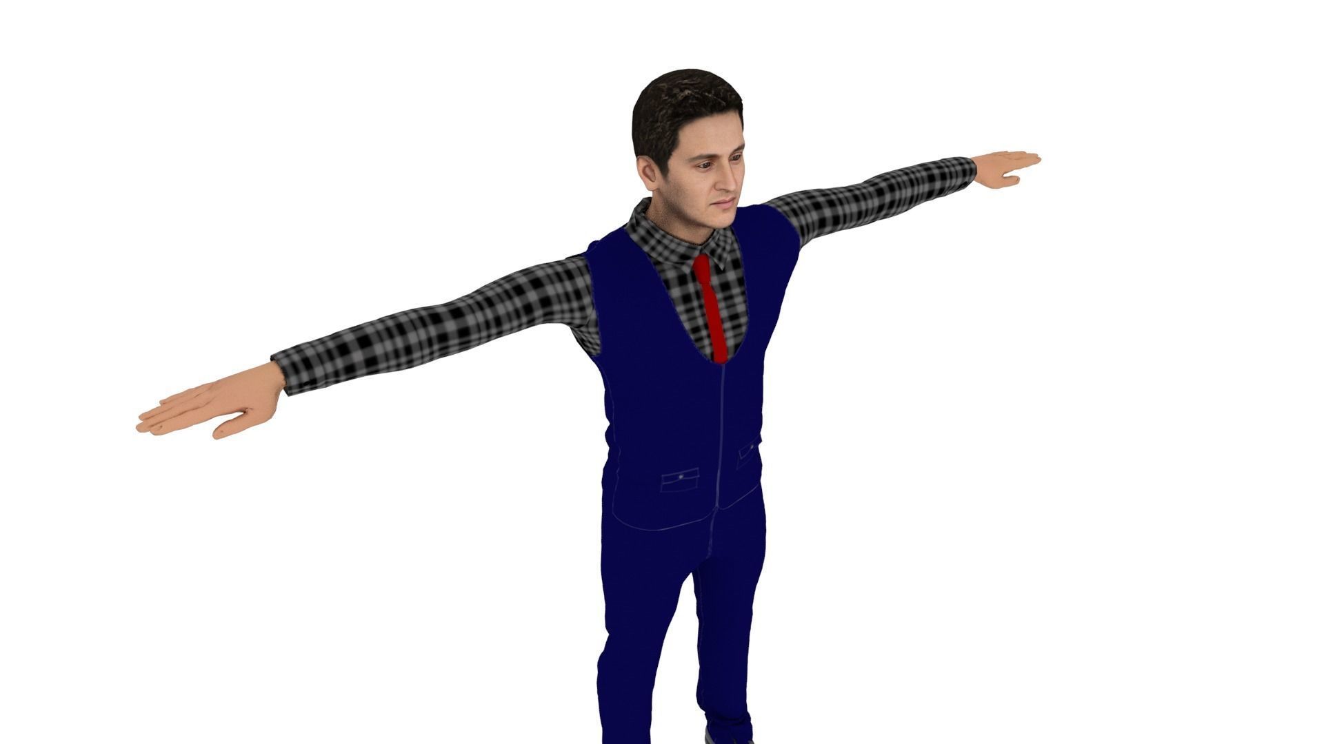 Man Human Low-poly 3D model_4