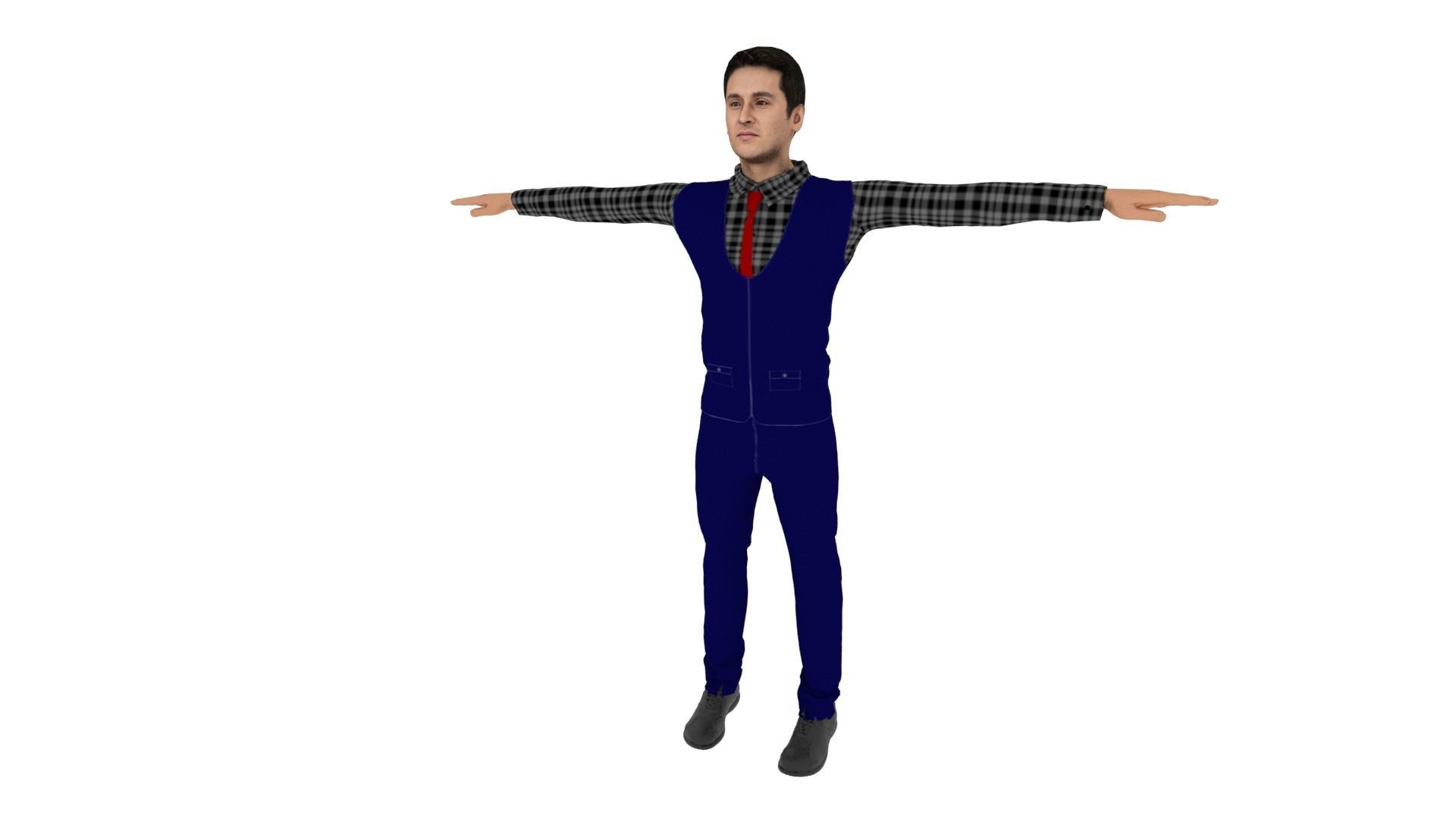 Man Human Low-poly 3D model_1