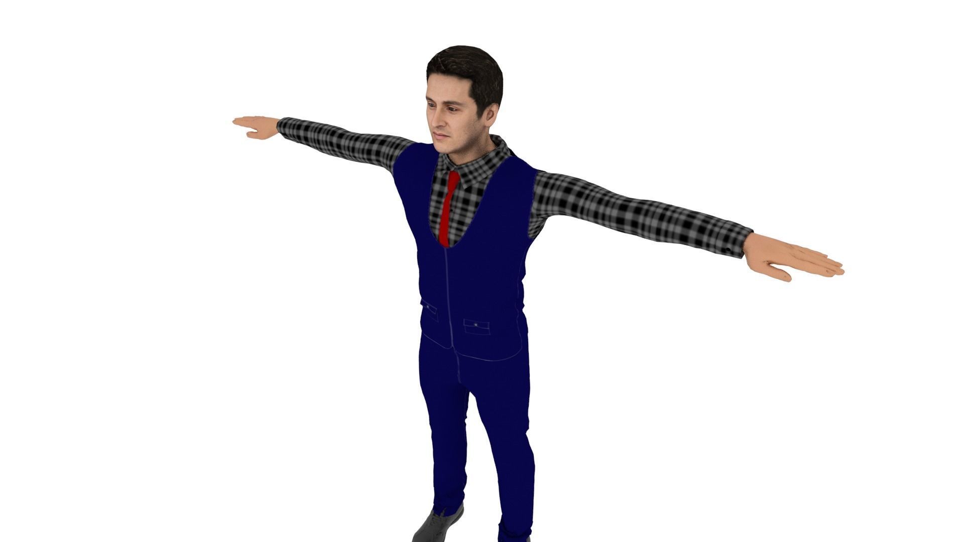 Man Human Low-poly 3D model_3