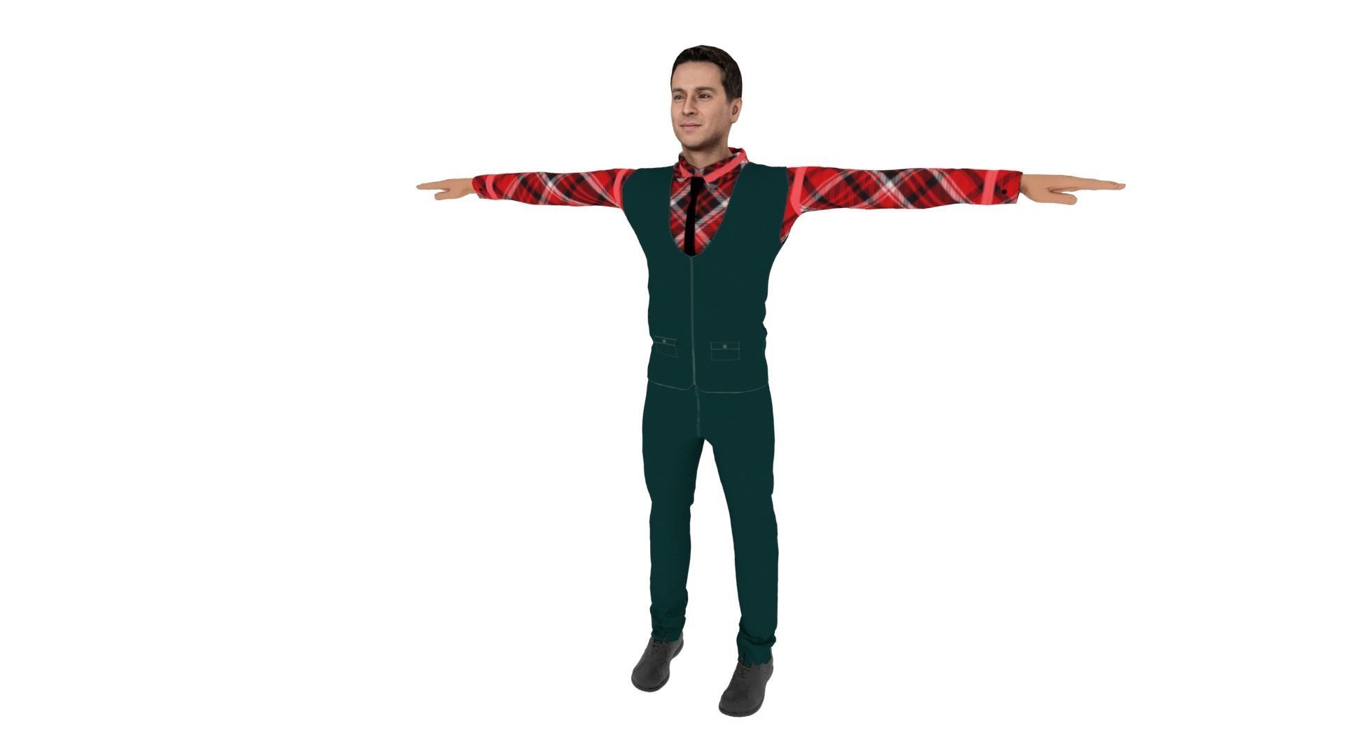 Man Human Low-poly 3D model_1