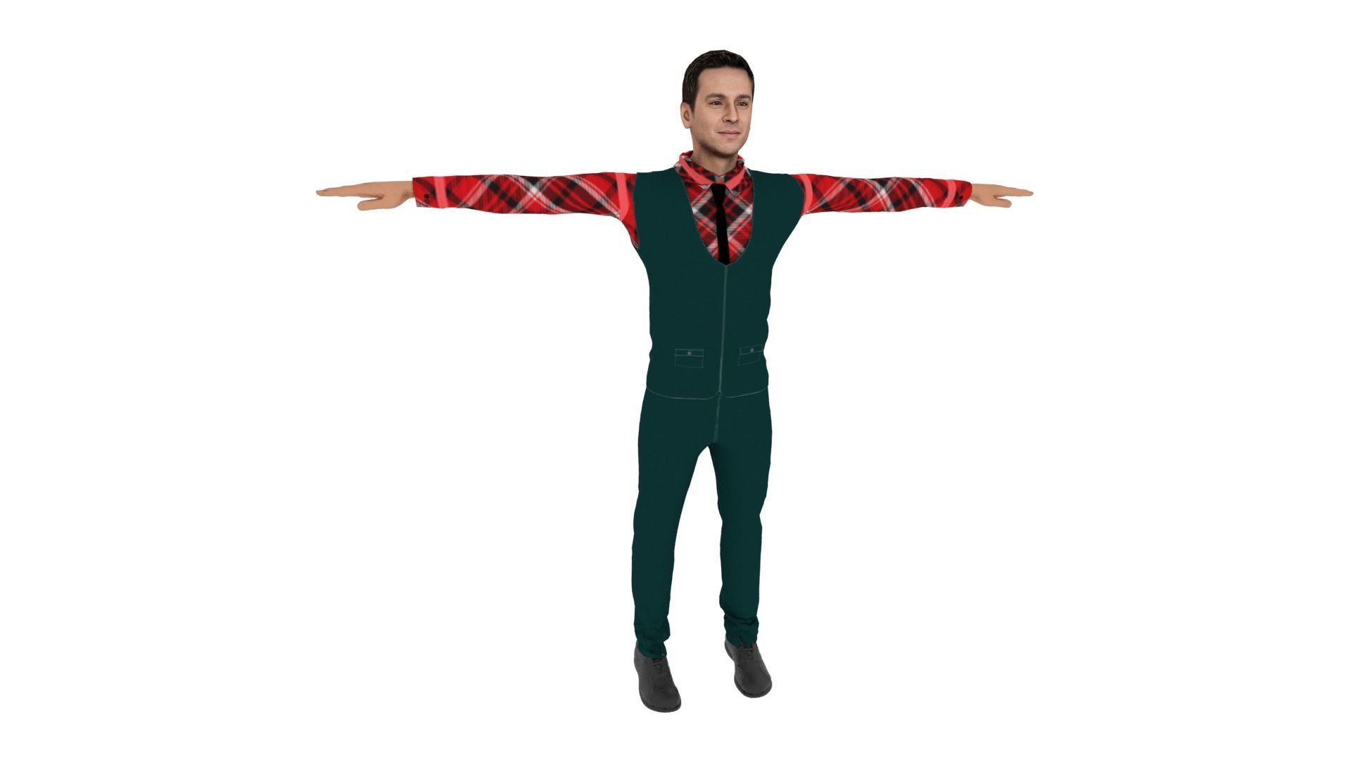 Man Human Low-poly 3D model_5