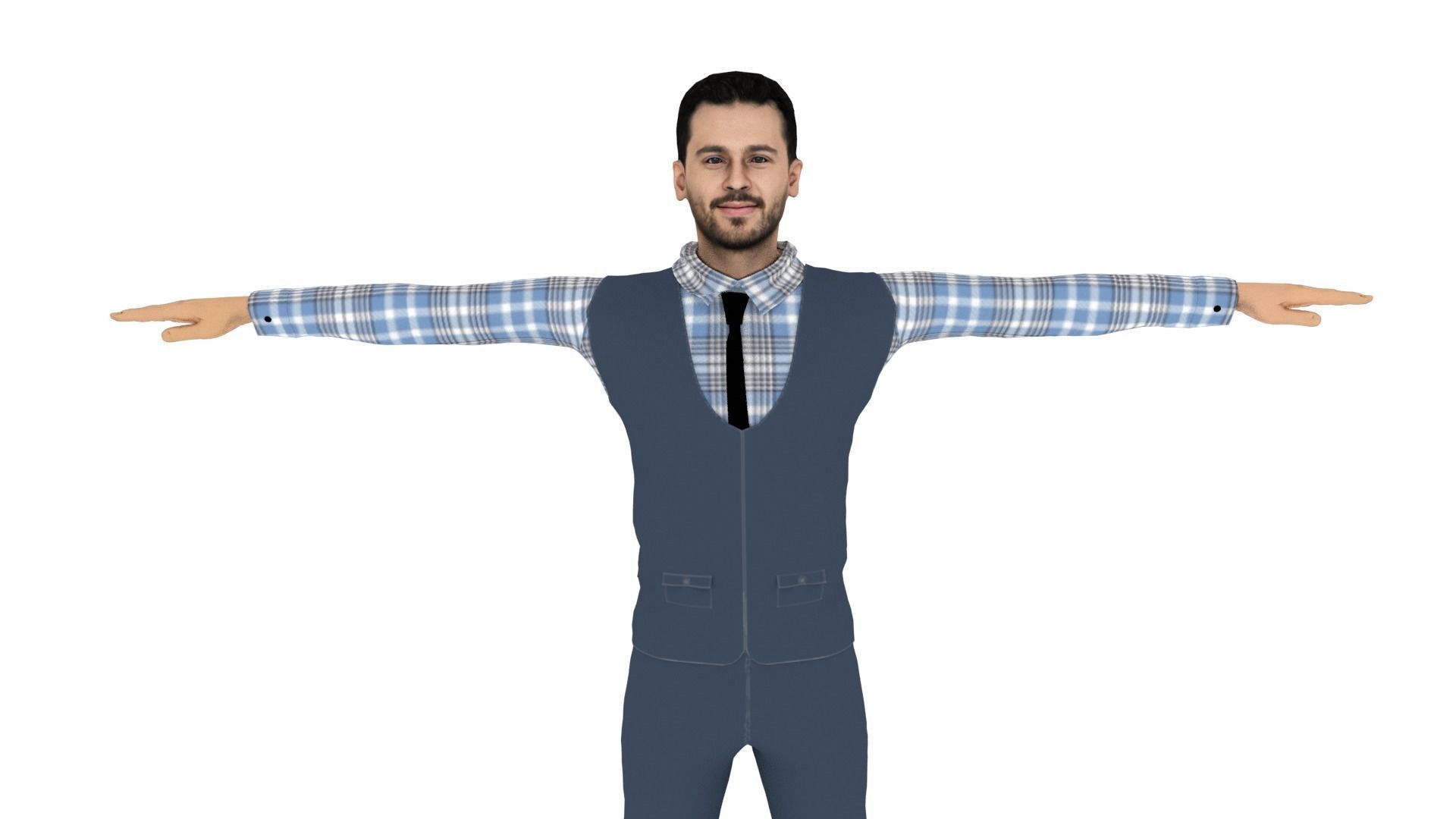 Man Human Low-poly 3D model_2