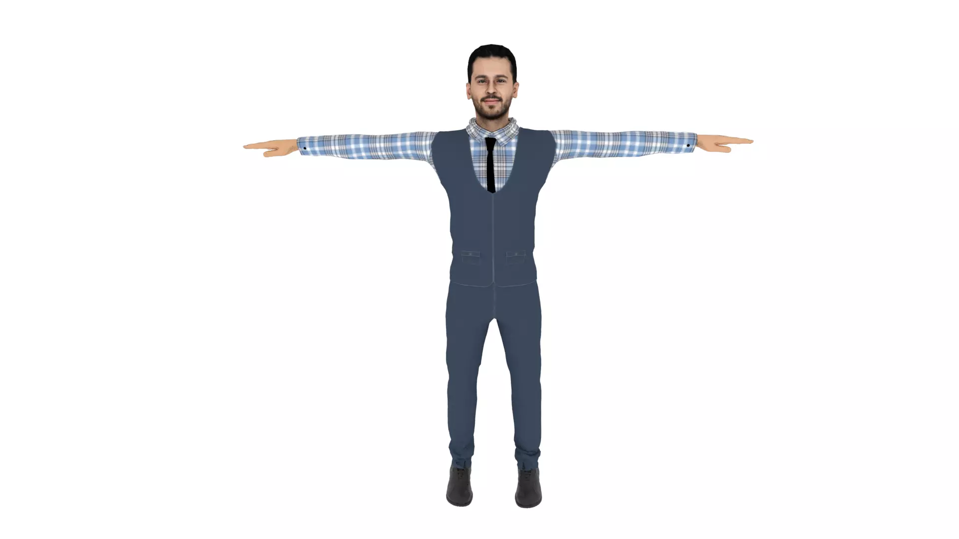 Man Human Low-poly 3D model_0