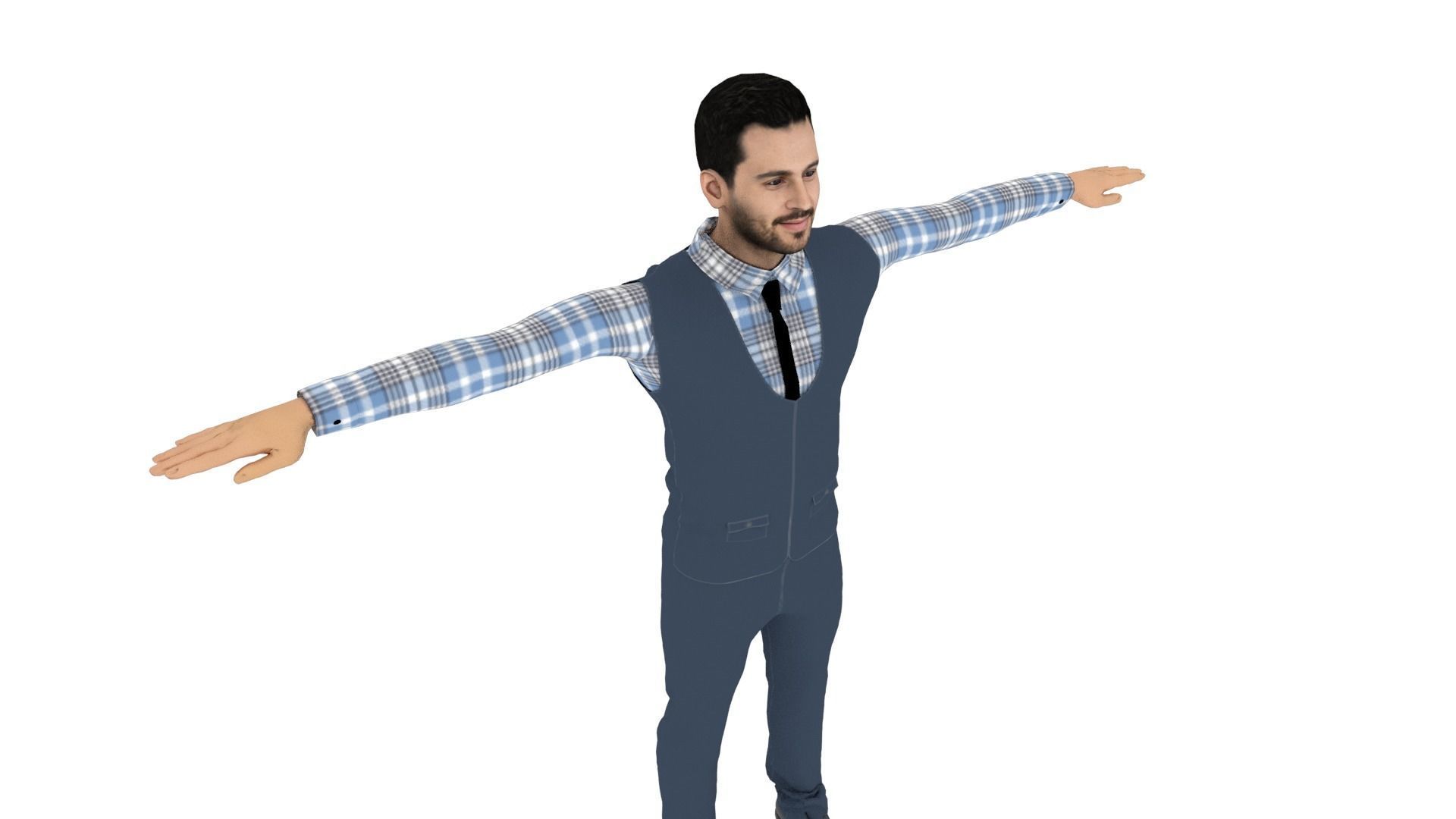 Man Human Low-poly 3D model_4