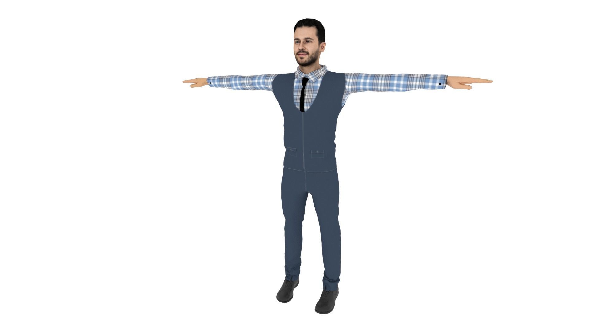 Man Human Low-poly 3D model_1