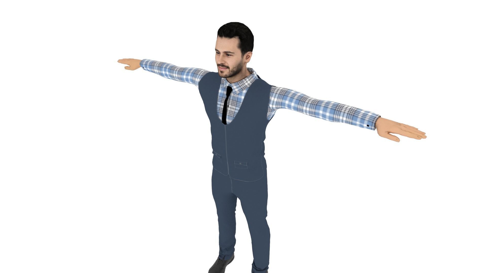 Man Human Low-poly 3D model_3