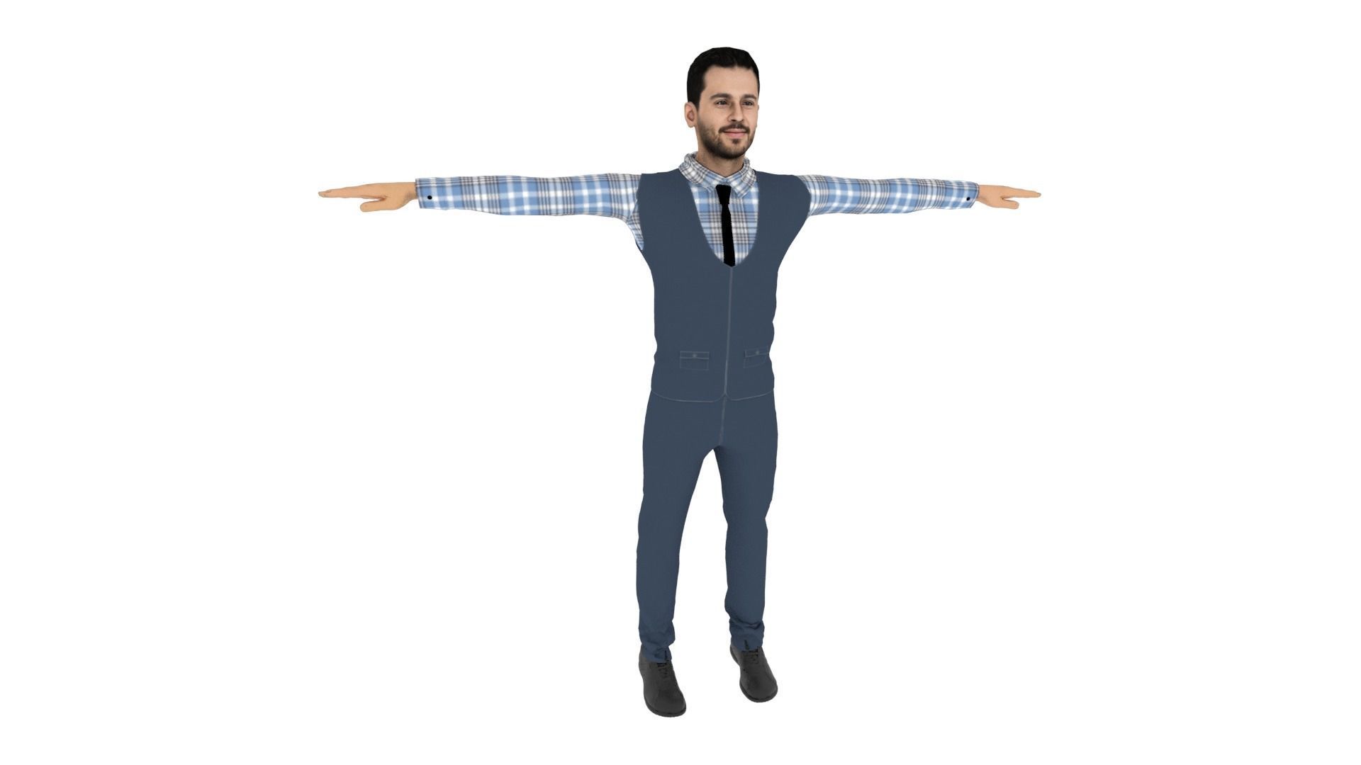 Man Human Low-poly 3D model_5