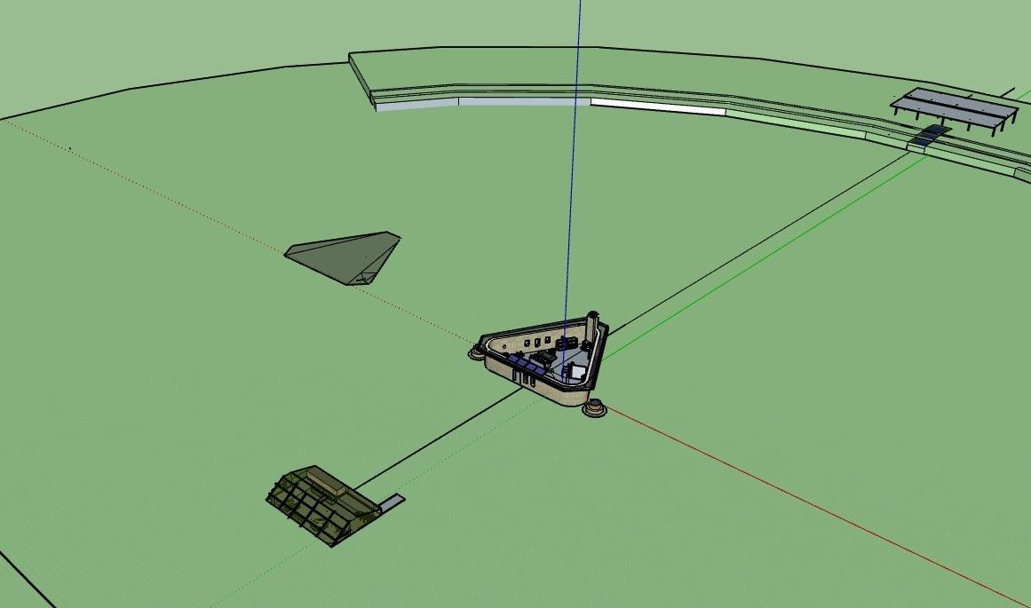 Off-Grid Hut with Gravity Water Tier Greenhouse 3D model_2