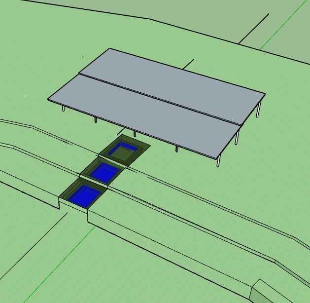 Off-Grid Hut with Gravity Water Tier Greenhouse 3D model_3